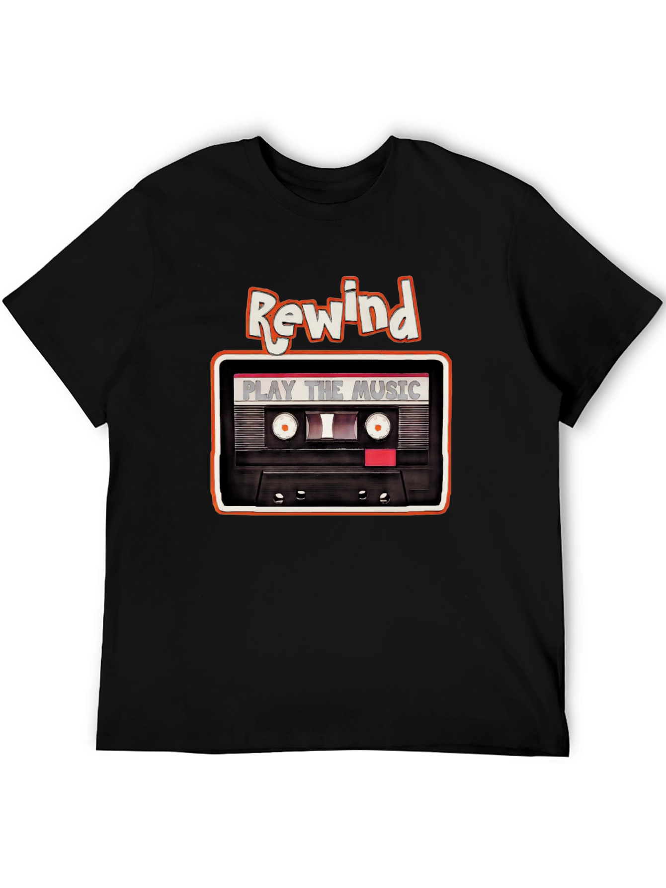 Rewind Cassette Tape Music Lover Graphic Tee