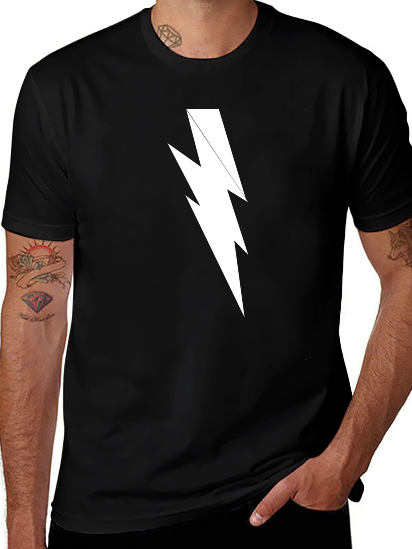 Lightning Bolt Graphic Tee - Mens Black T-Shirt