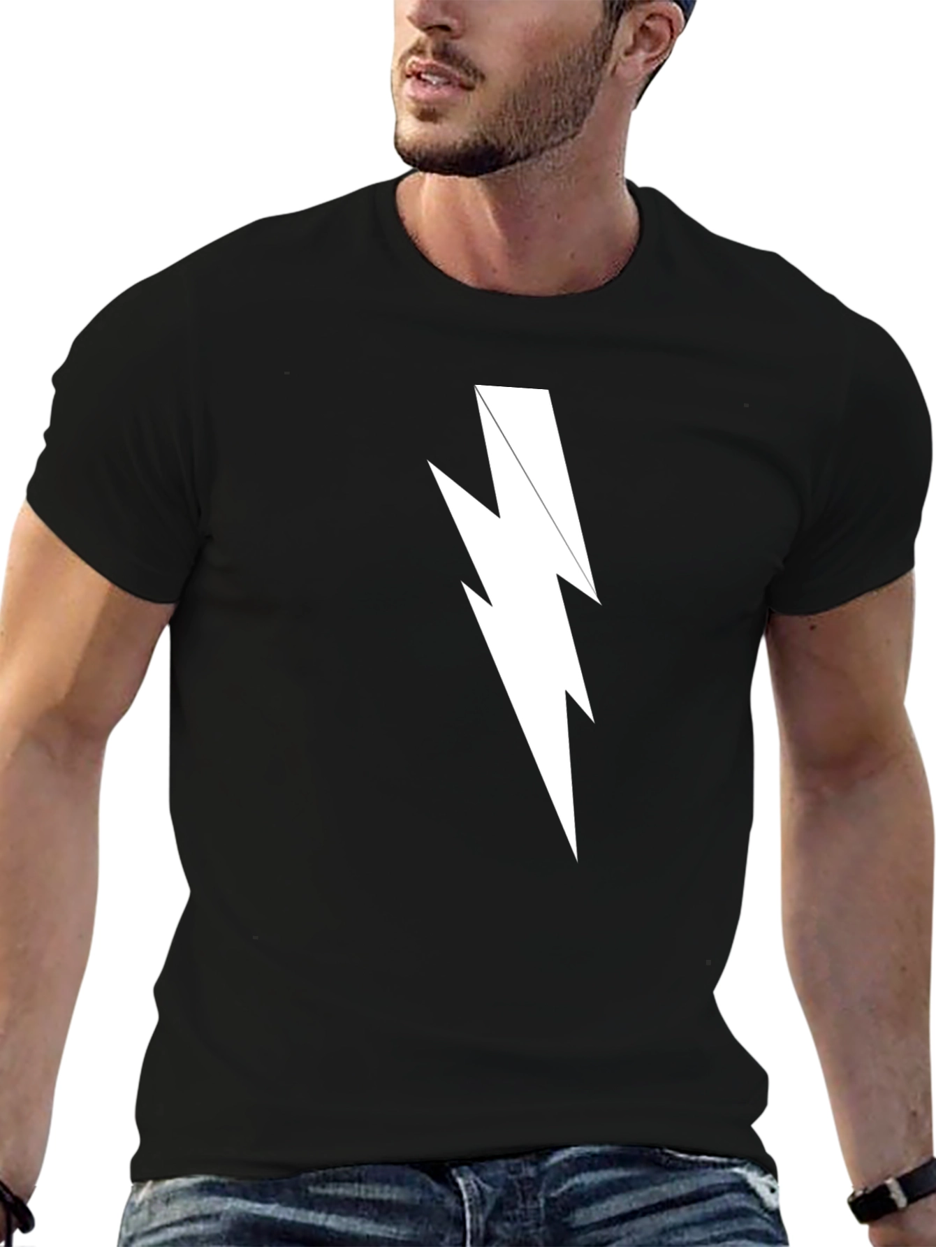 Lightning Bolt Graphic Tee - Mens Black T-Shirt