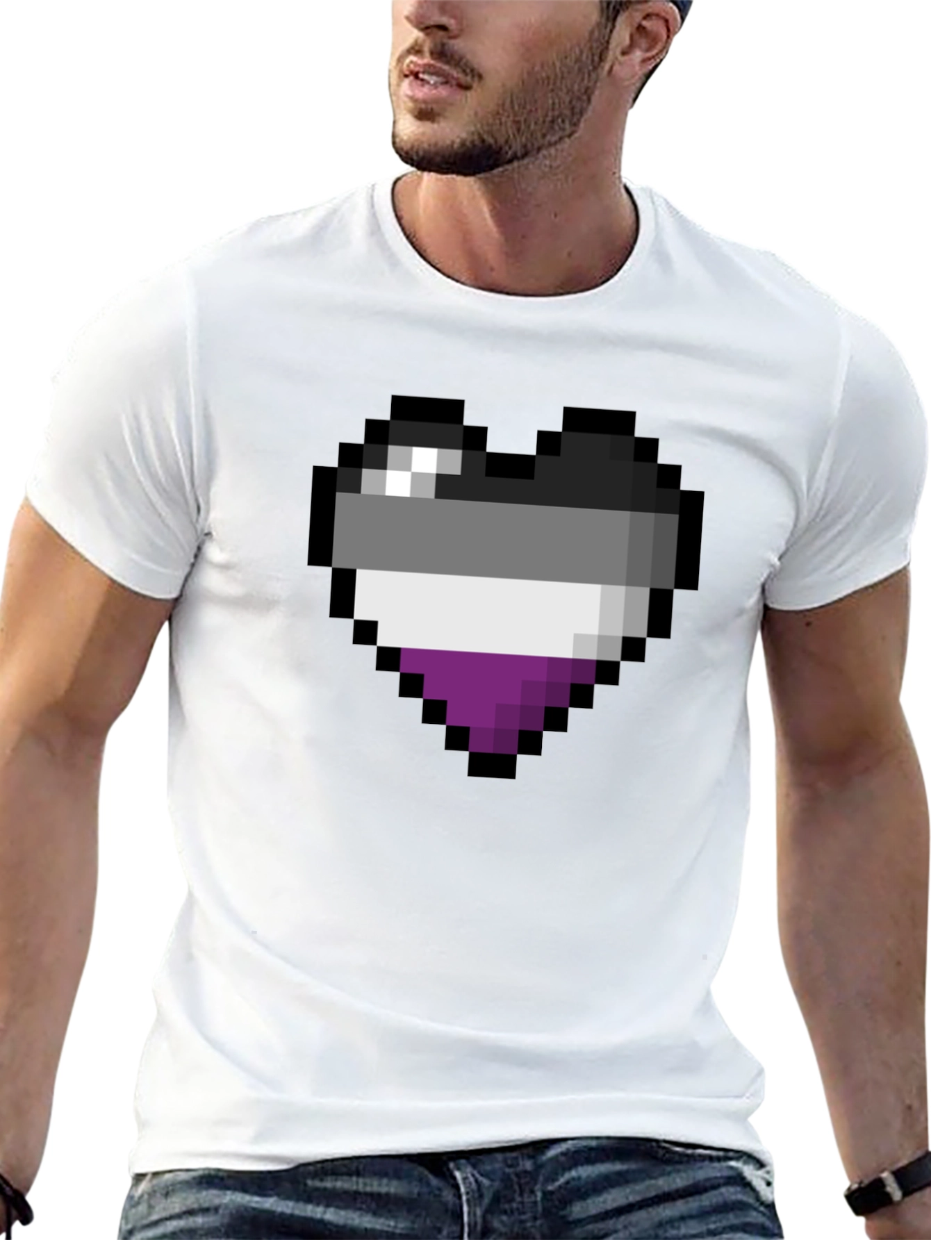 Asexual Pride Pixel Heart T-Shirt