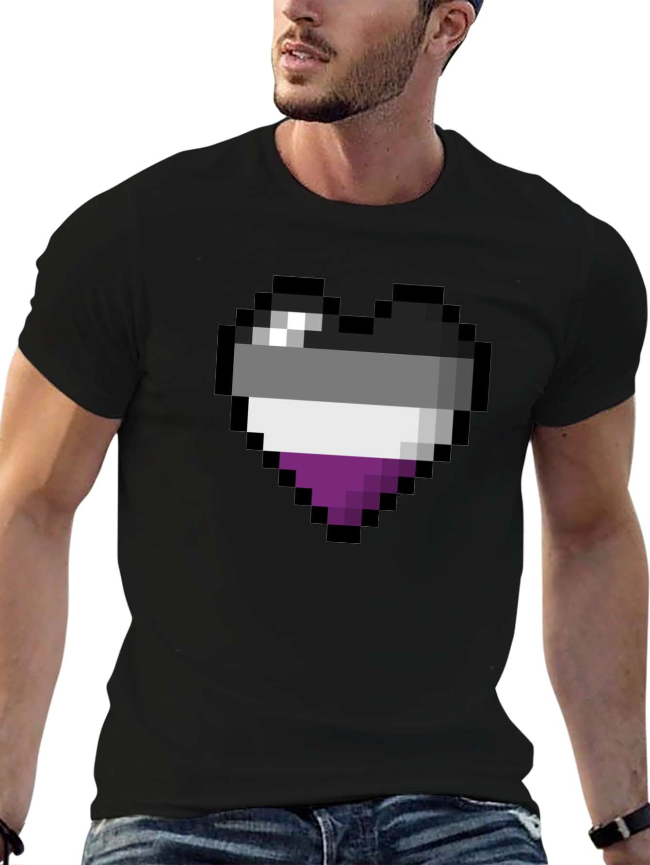 Asexual Pride Pixel Heart T-Shirt