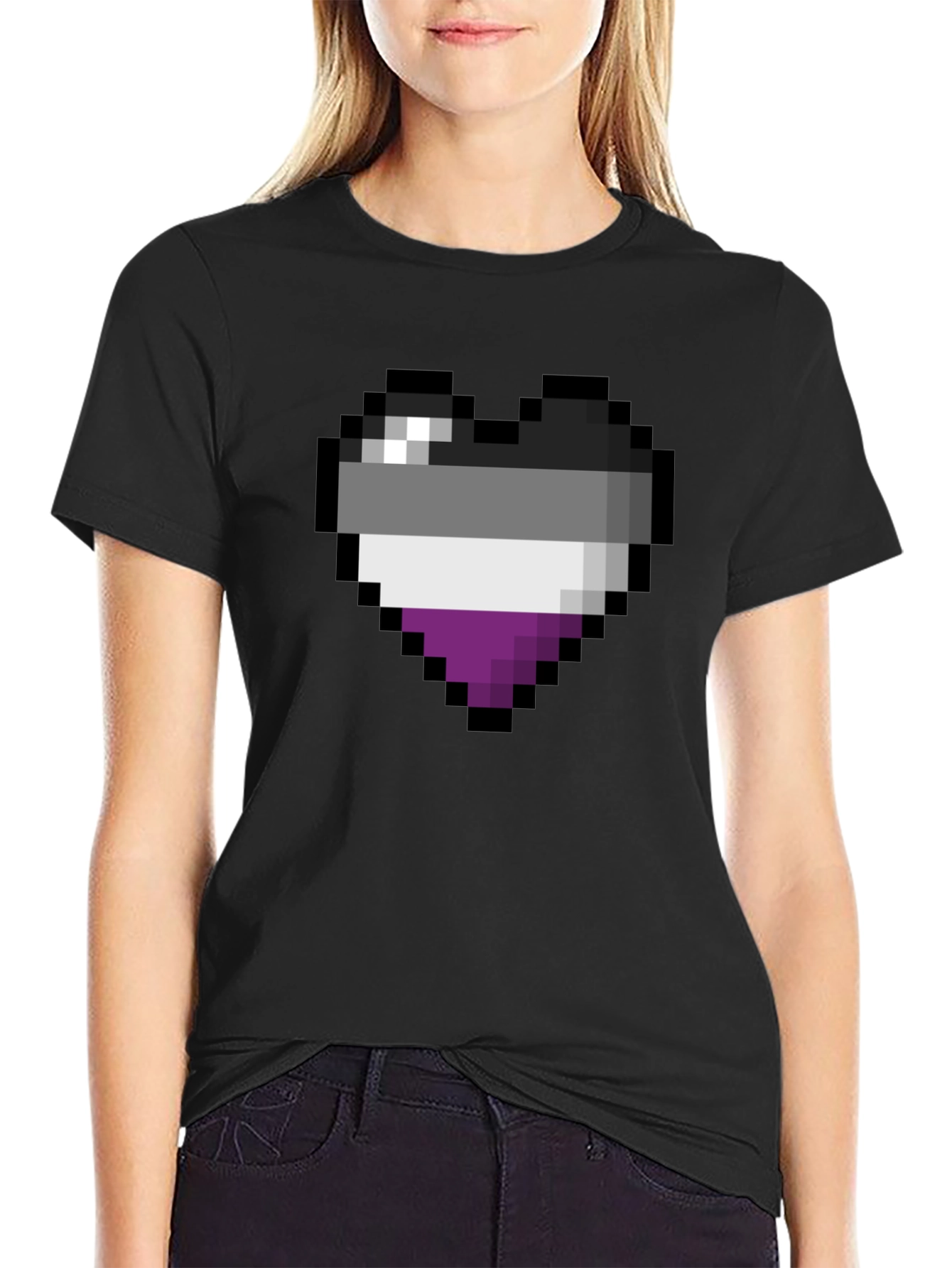 Asexual Pride Pixel Heart T-Shirt
