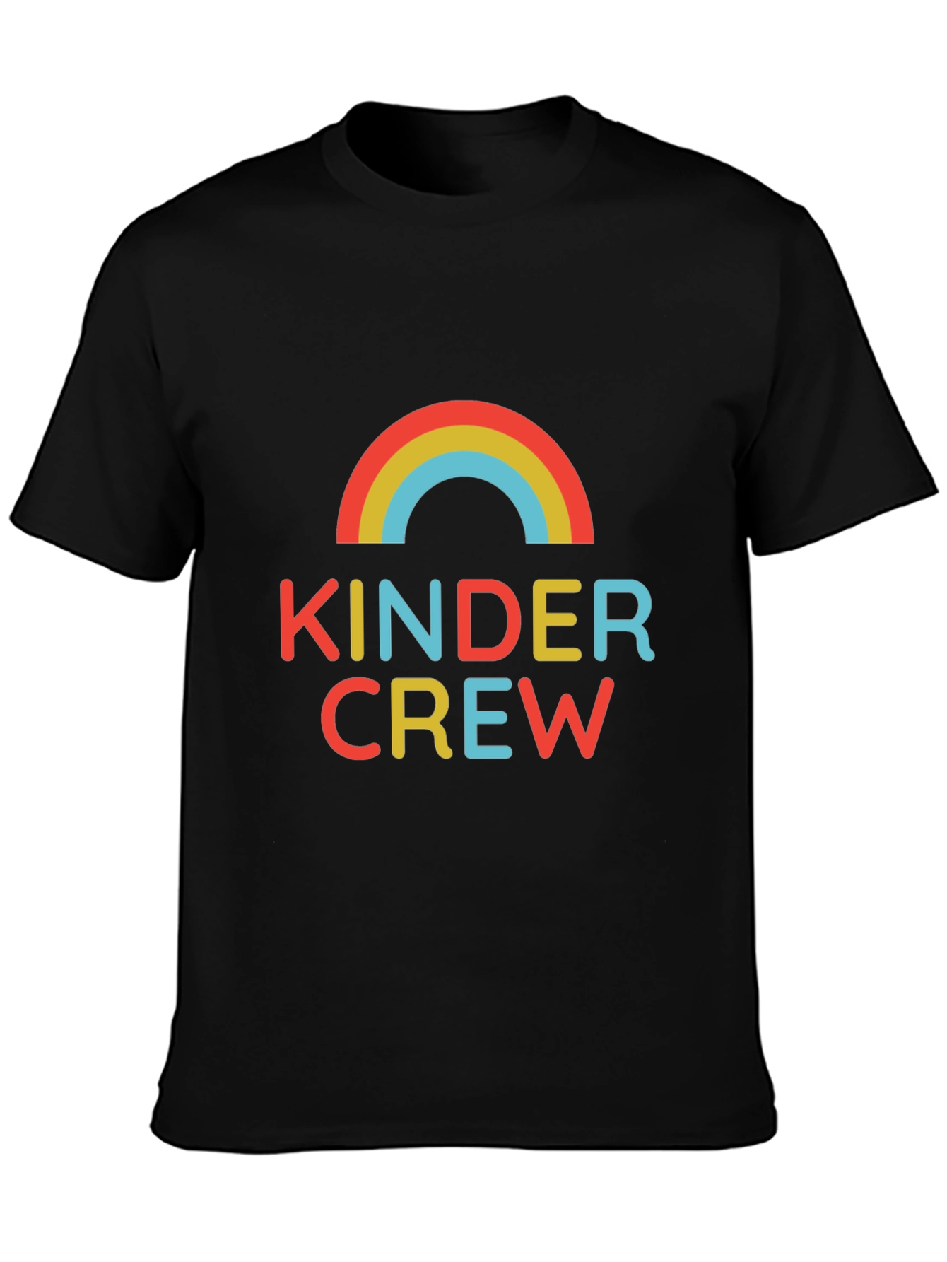 Kinder Crew Graphic Tee - Retro Rainbow Shirt