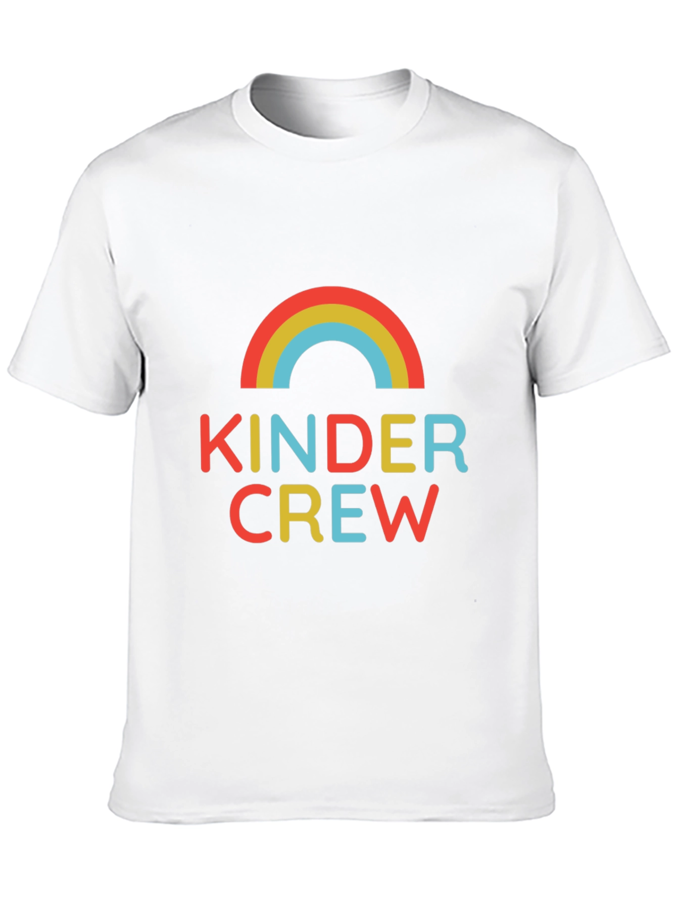 Kinder Crew Graphic Tee - Retro Rainbow Shirt