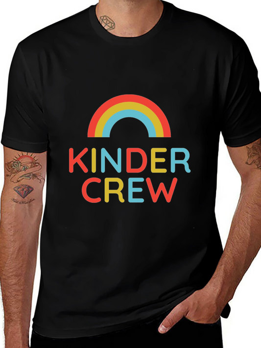 Kinder Crew Graphic Tee - Retro Rainbow Shirt