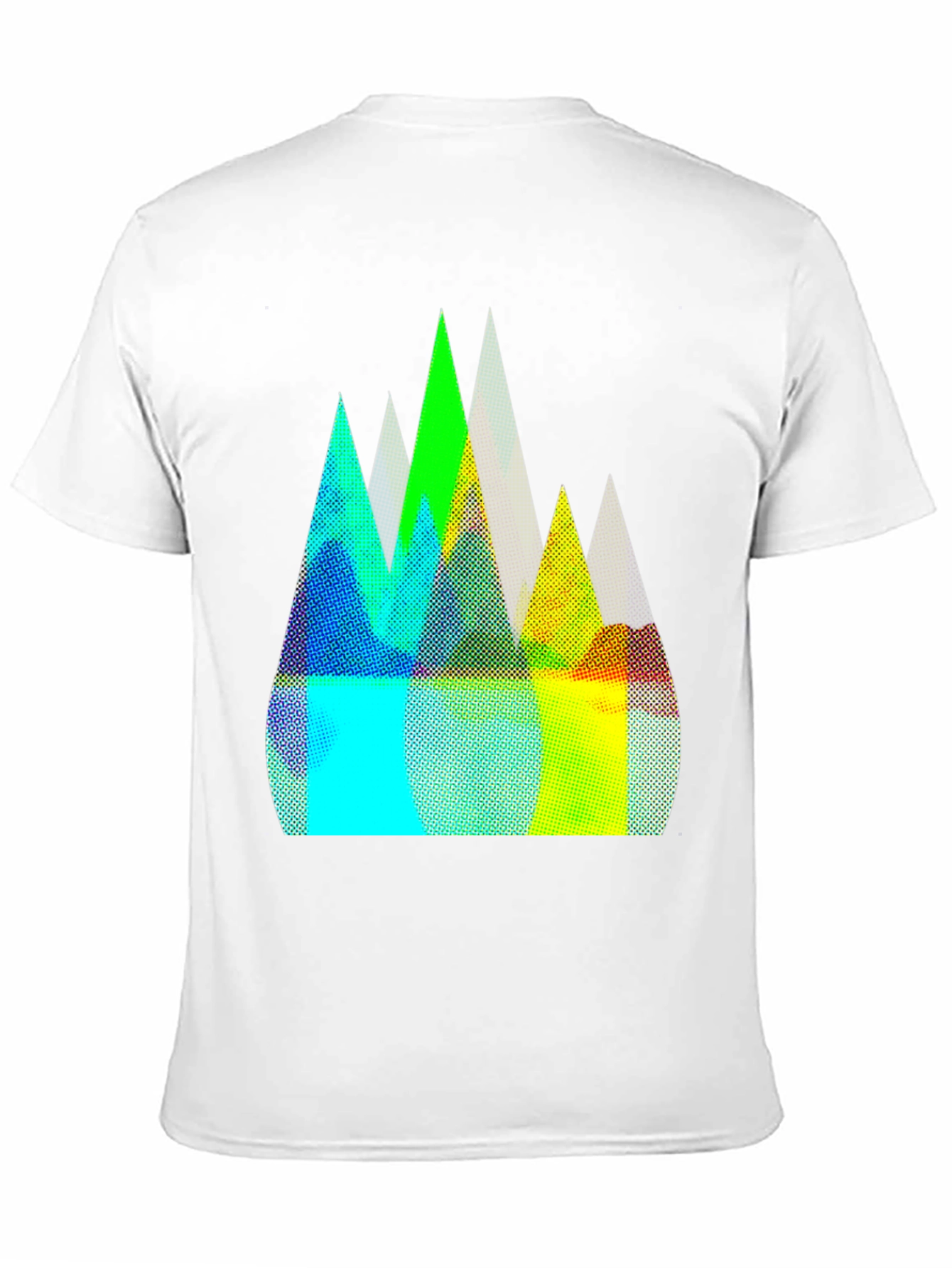 Abstract Mountain Peaks Graphic Tee - Black