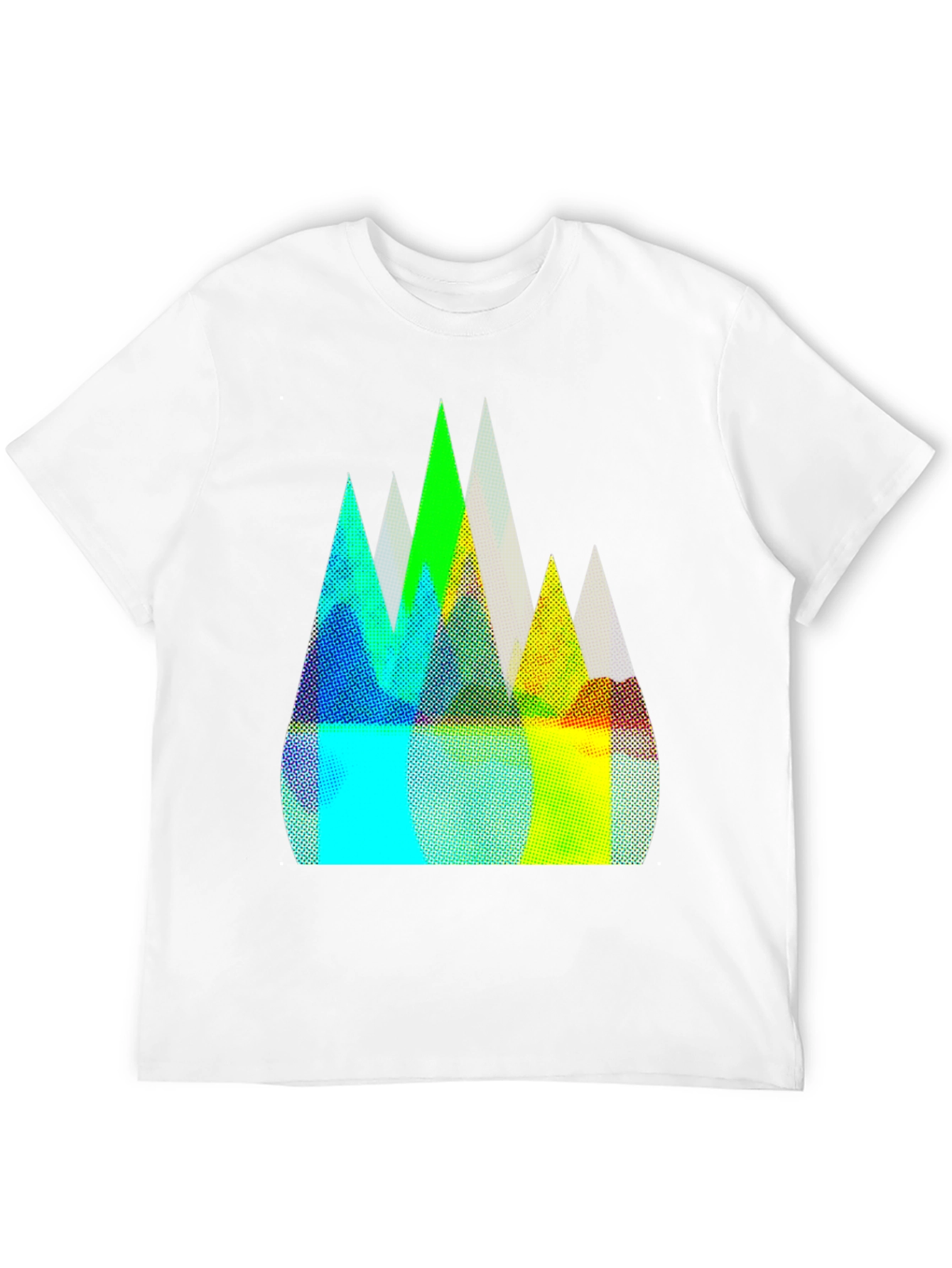 Abstract Mountain Peaks Graphic Tee - Black