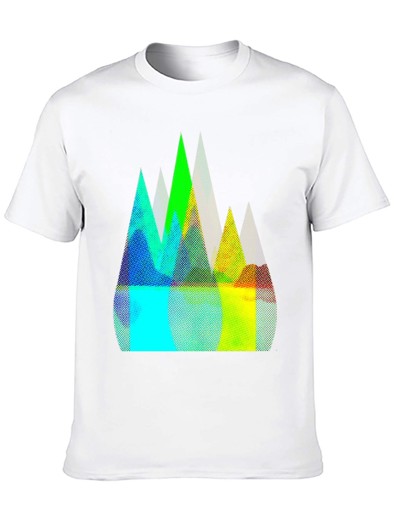 Abstract Mountain Peaks Graphic Tee - Black