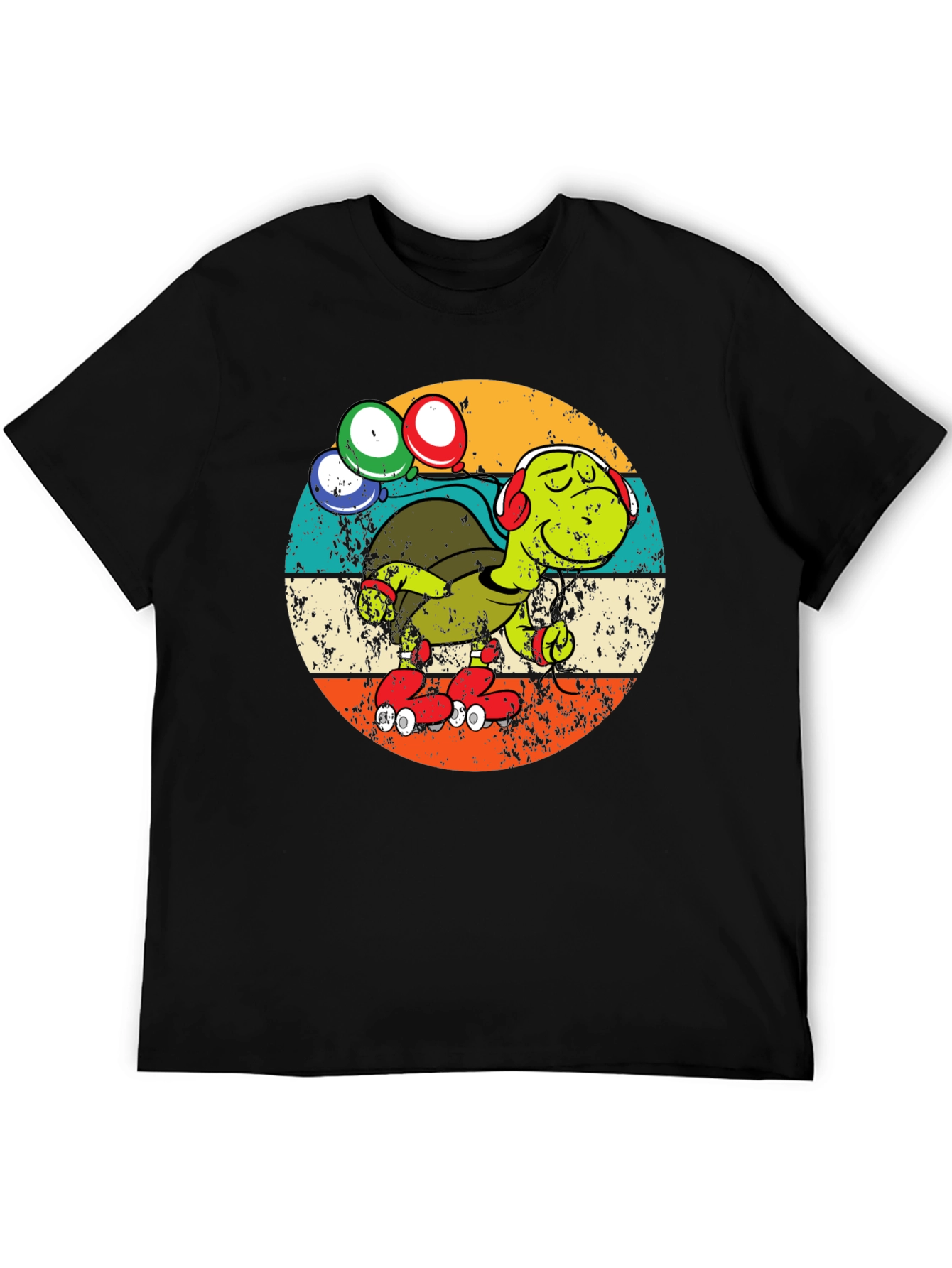 Turtle Retro Roller Skate T-Shirt