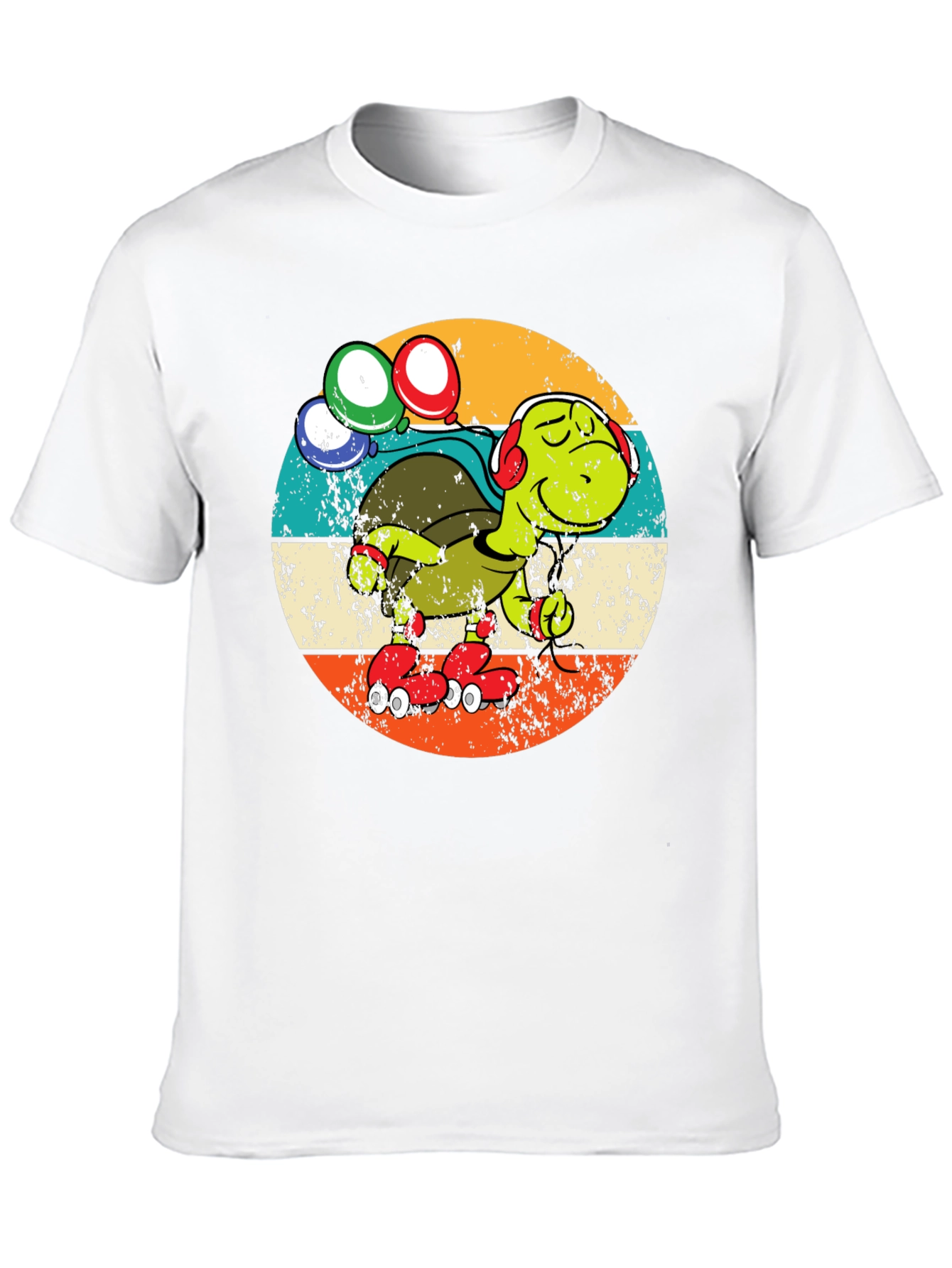 Turtle Retro Roller Skate T-Shirt