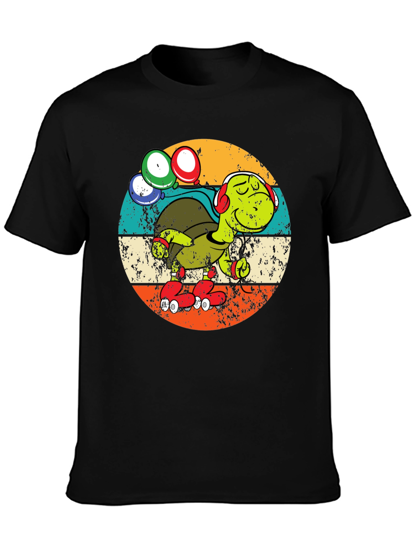 Turtle Retro Roller Skate T-Shirt