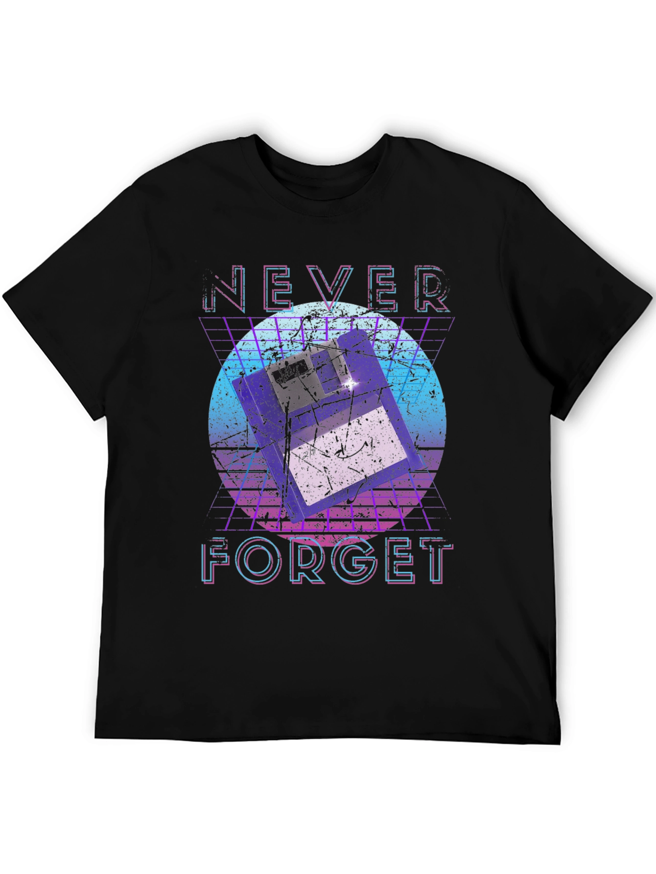 Retro Floppy Disk T-Shirt - Never Forget