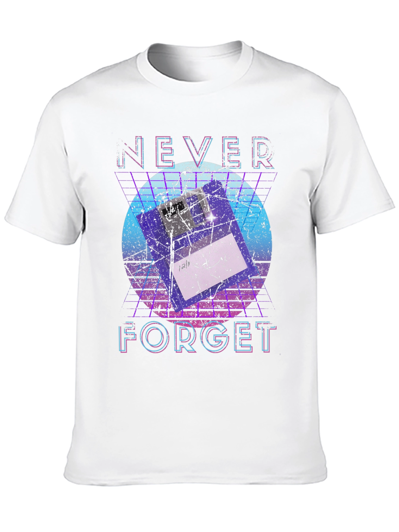 Retro Floppy Disk T-Shirt - Never Forget