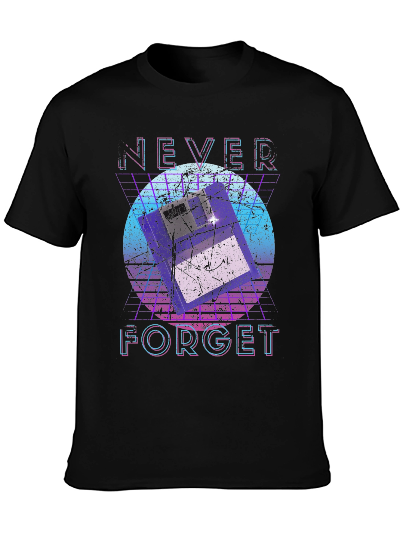 Retro Floppy Disk T-Shirt - Never Forget