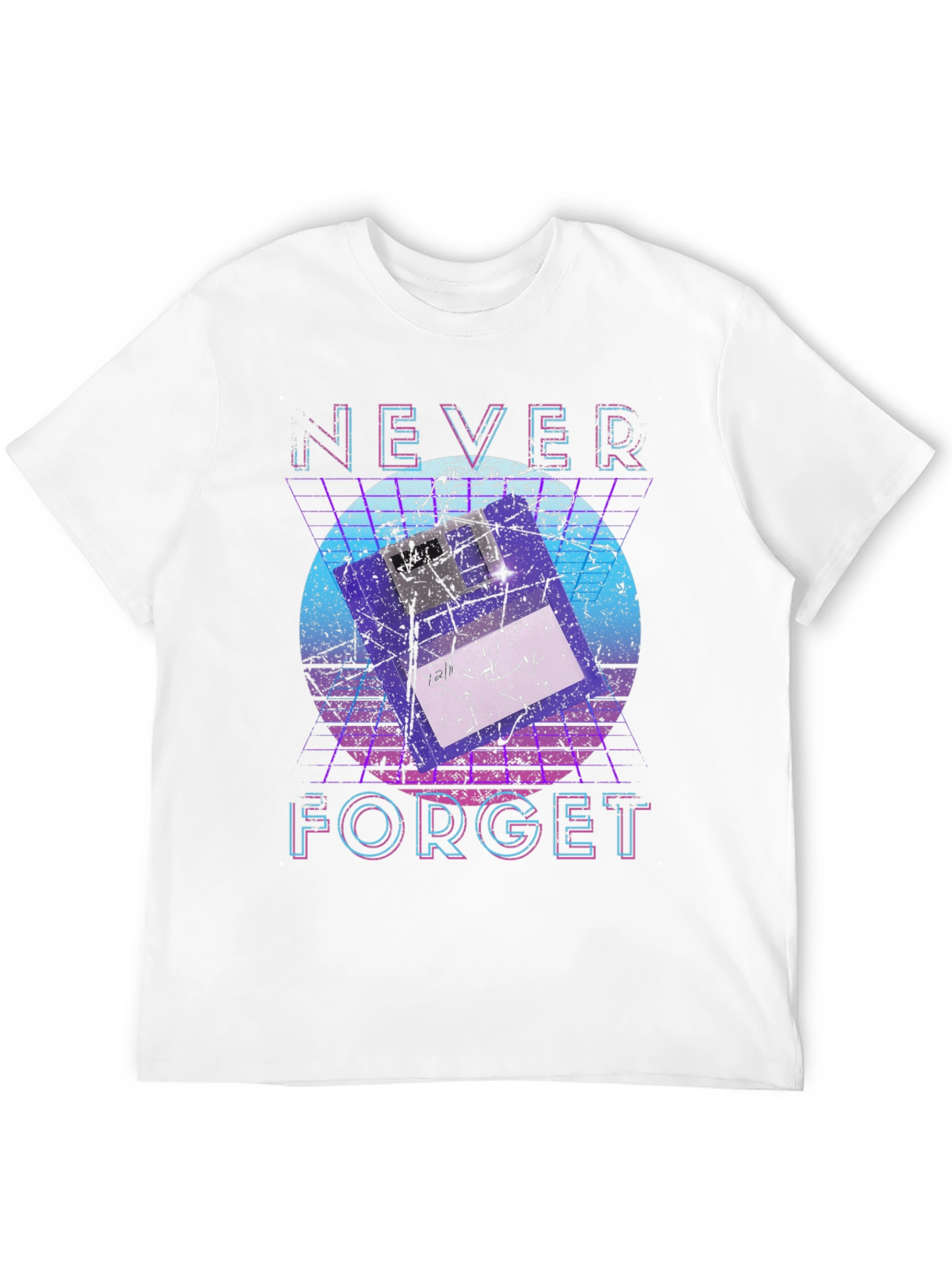 Retro Floppy Disk T-Shirt - Never Forget
