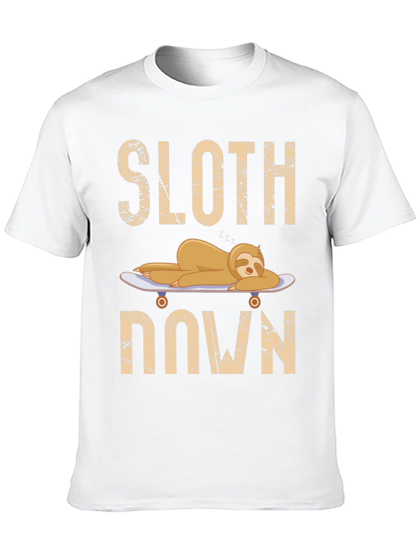 Sloth Down Skateboard Graphic Tee