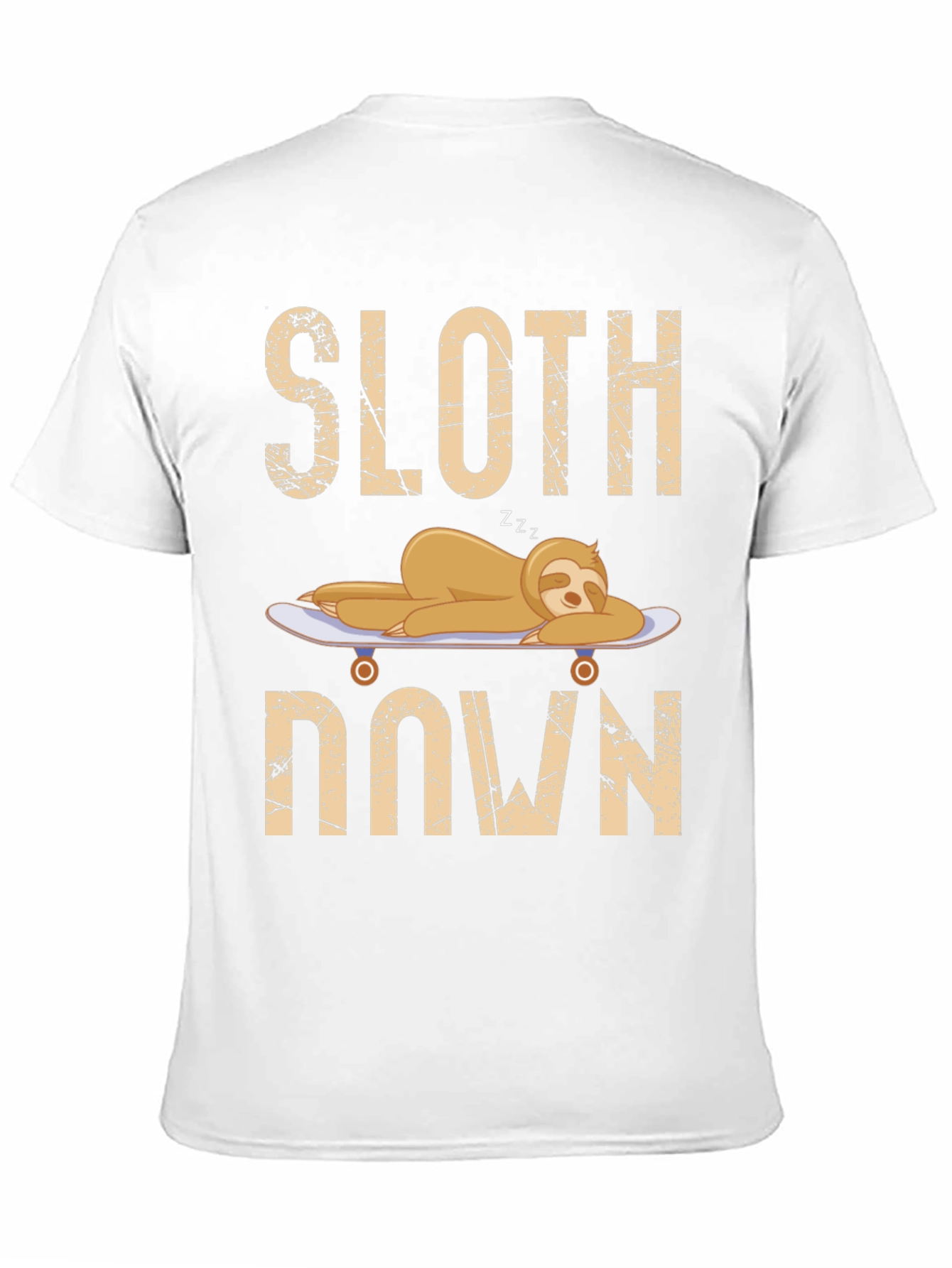Sloth Down Skateboard Graphic Tee