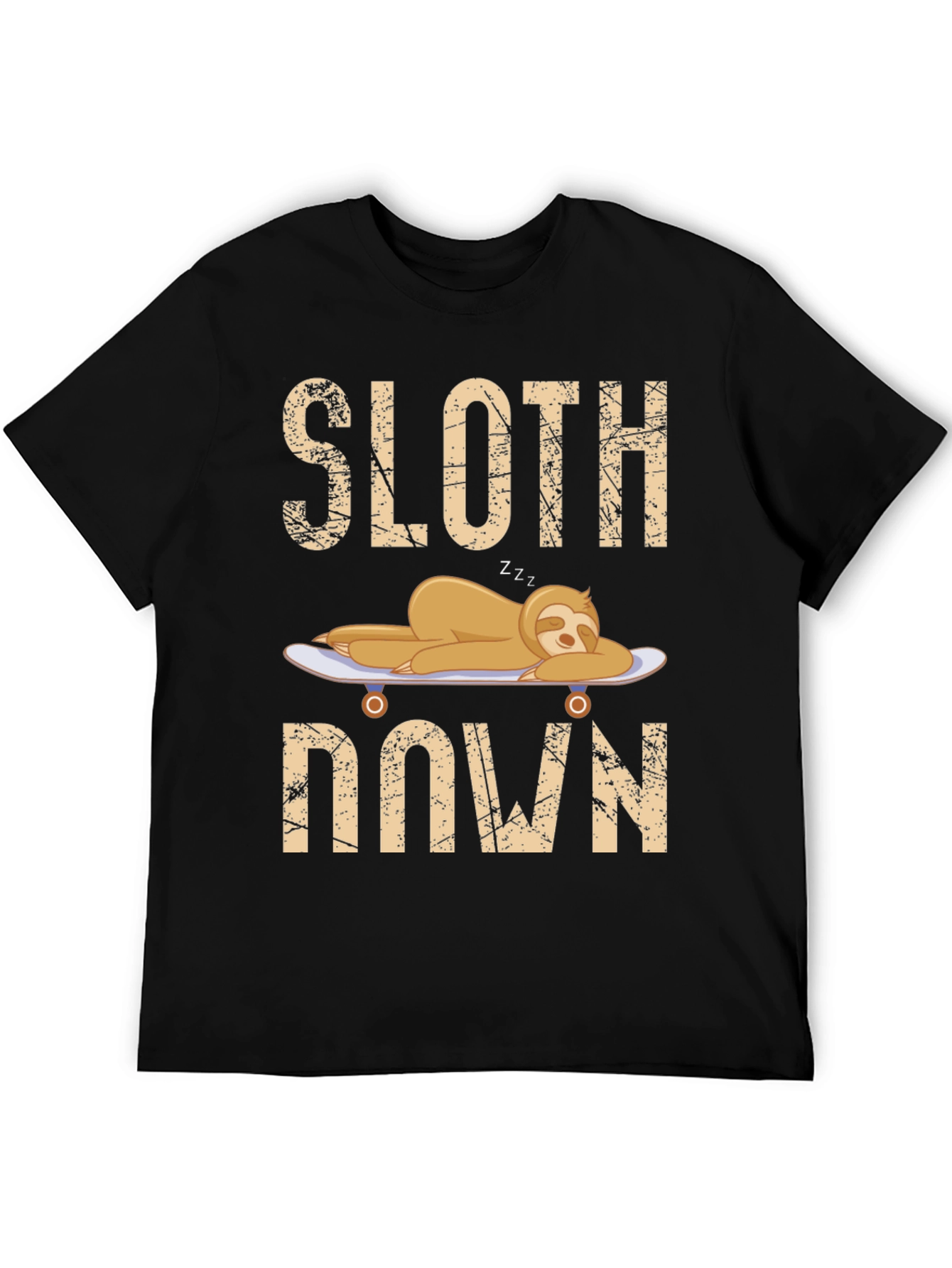 Sloth Down Skateboard Graphic Tee