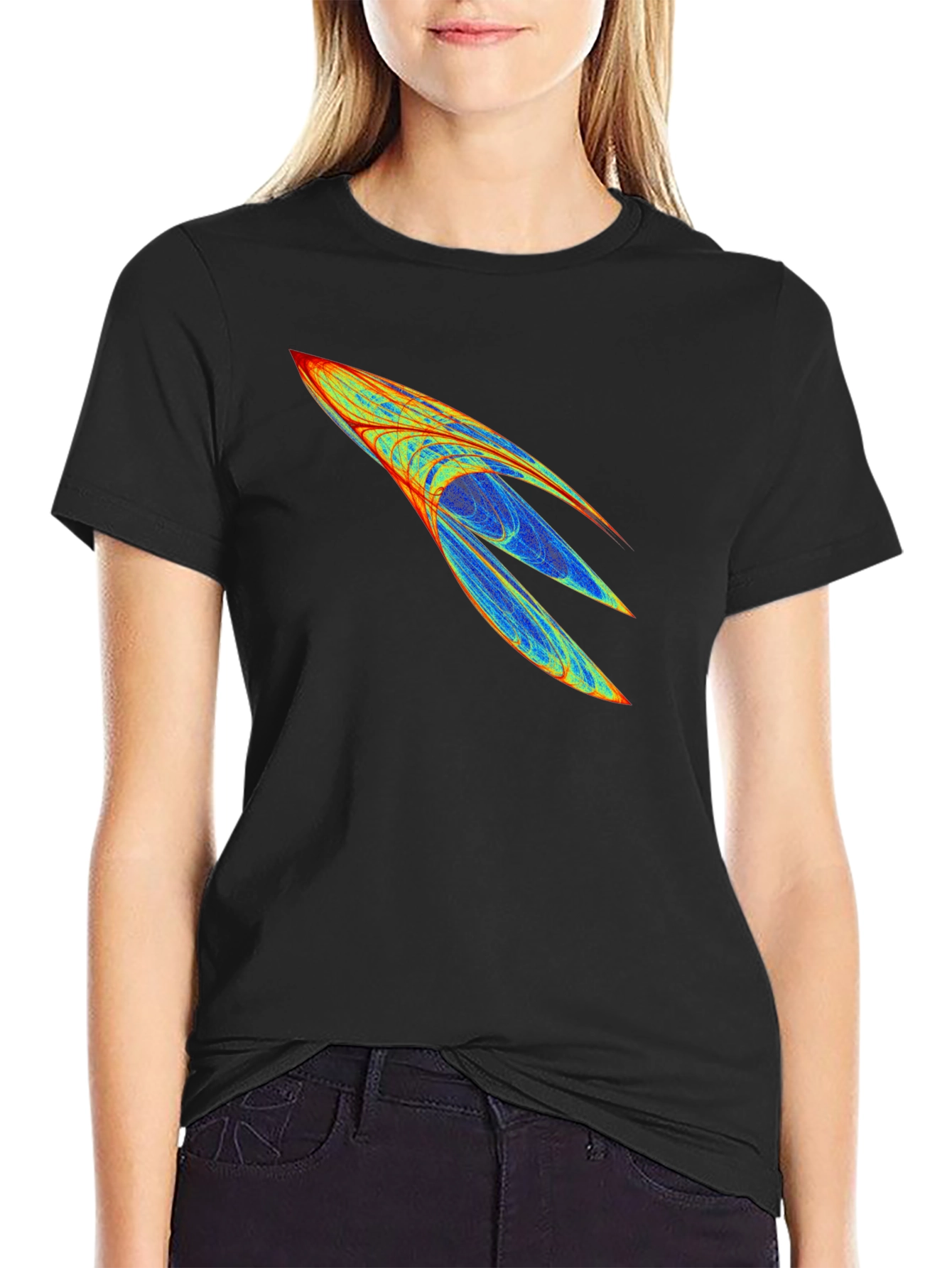 Abstract Rocket Graphic Mens Black Tee