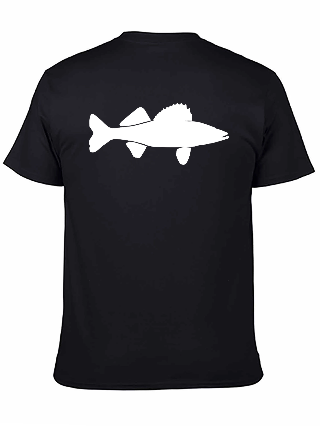 Fish Graphic T-Shirt - Black Crew Neck Tee