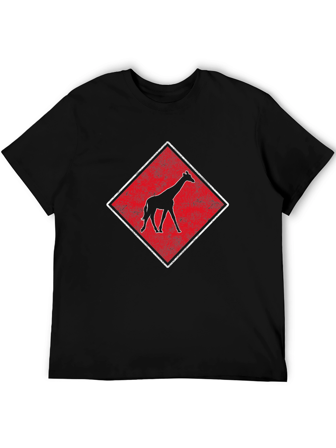 Giraffe Graphic Tee - Retro Style Diamond Design
