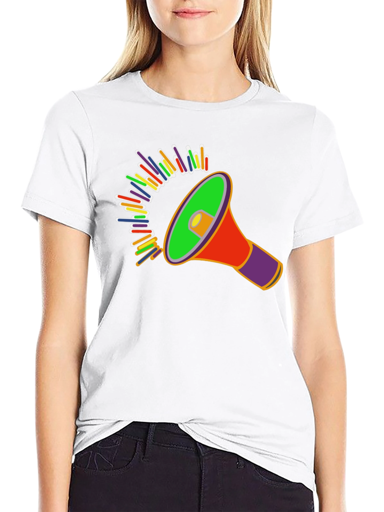 Colorful Megaphone Graphic T-Shirt
