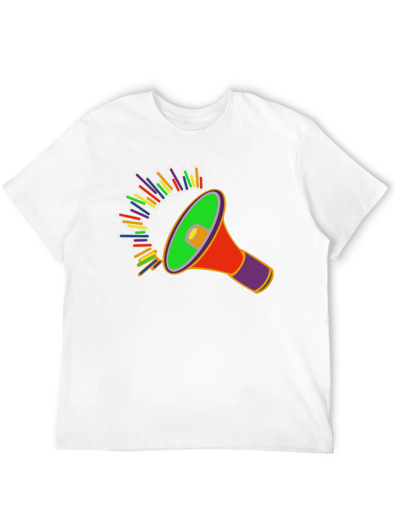 Colorful Megaphone Graphic T-Shirt