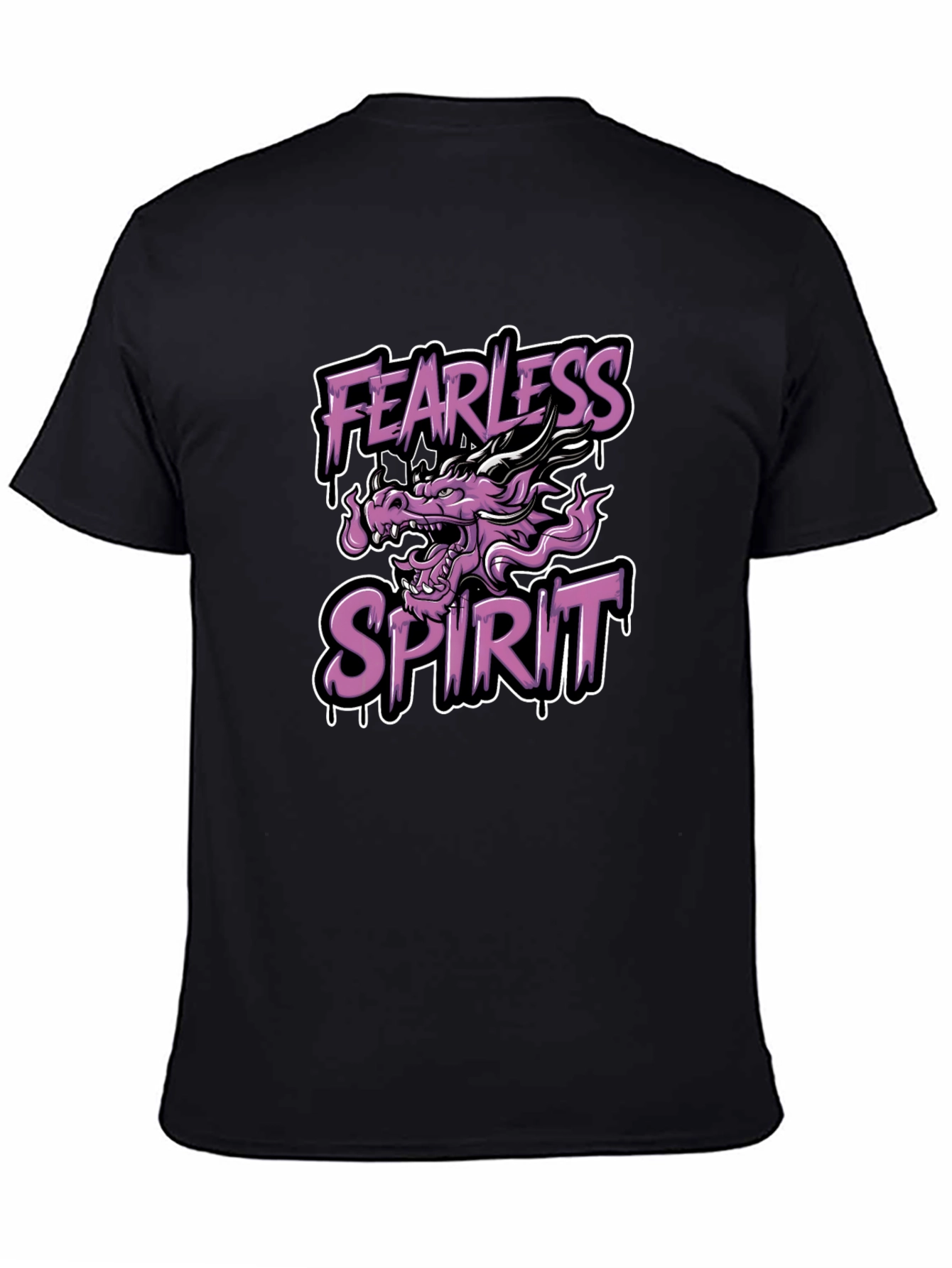 Fearless Spirit Dragon Graphic Tee - Black