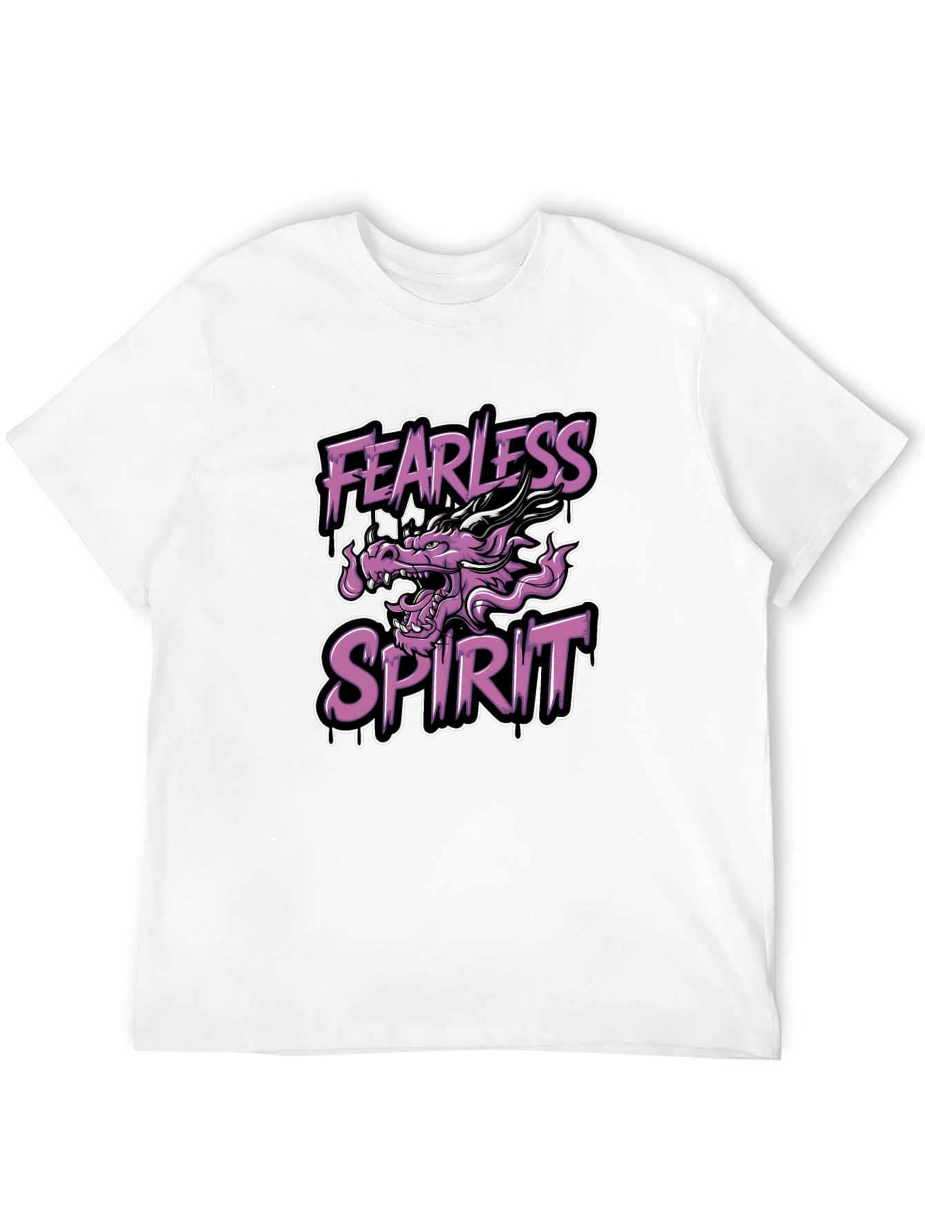 Fearless Spirit Dragon Graphic Tee - Black