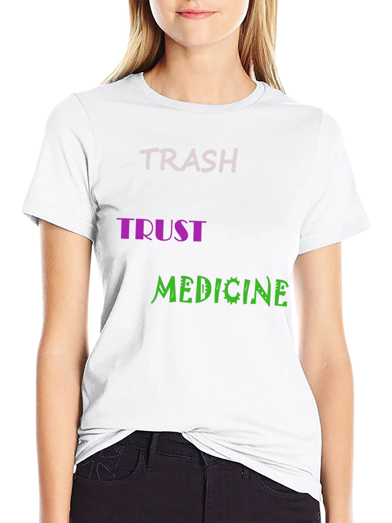 Trash Trust Medicine Mens Black Graphic Tee