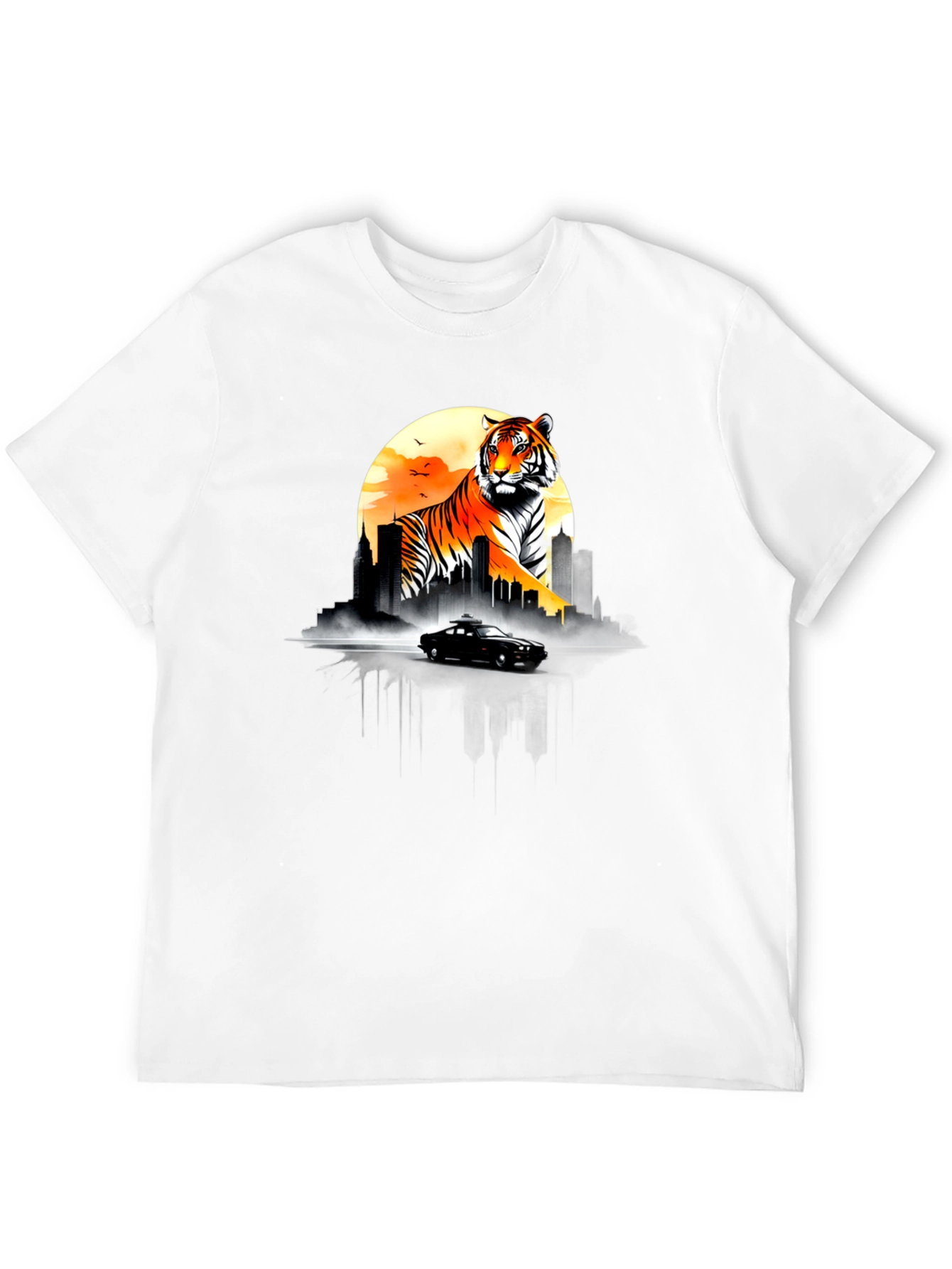 Tiger Cityscape Graphic Tee - Black