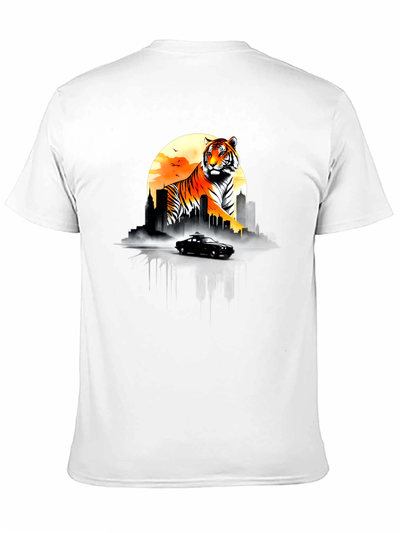 Tiger Cityscape Graphic Tee - Black