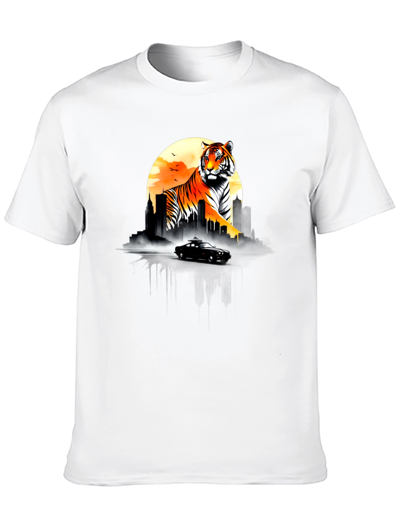 Tiger Cityscape Graphic Tee - Black