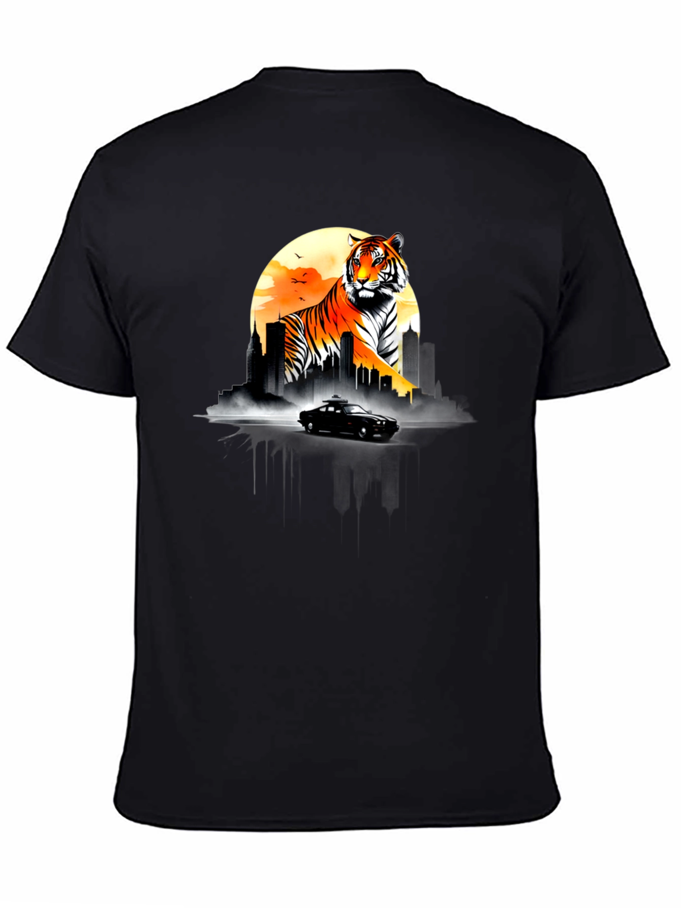 Tiger Cityscape Graphic Tee - Black