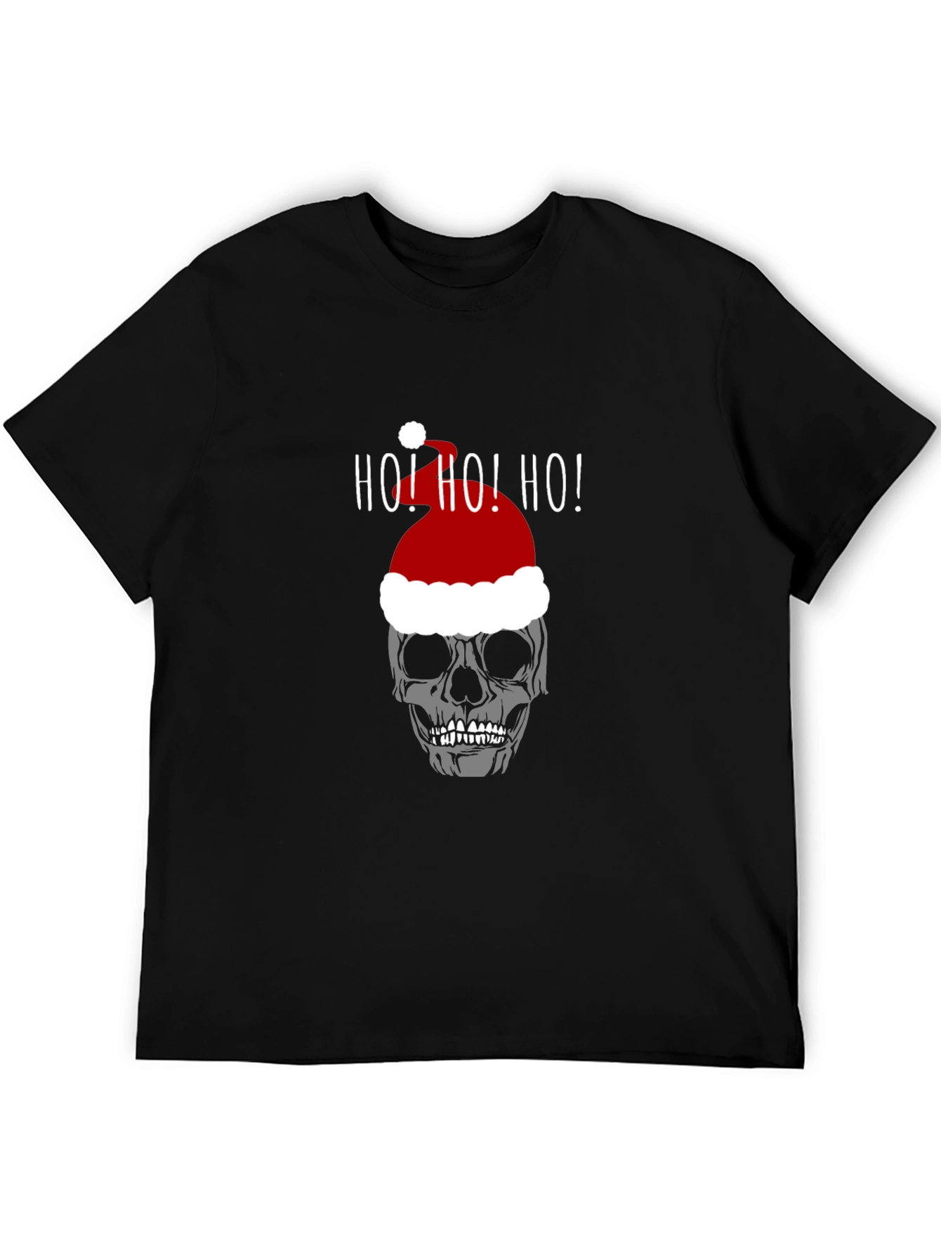 Skull Santa Hat Ho! Ho! Ho! T-Shirt