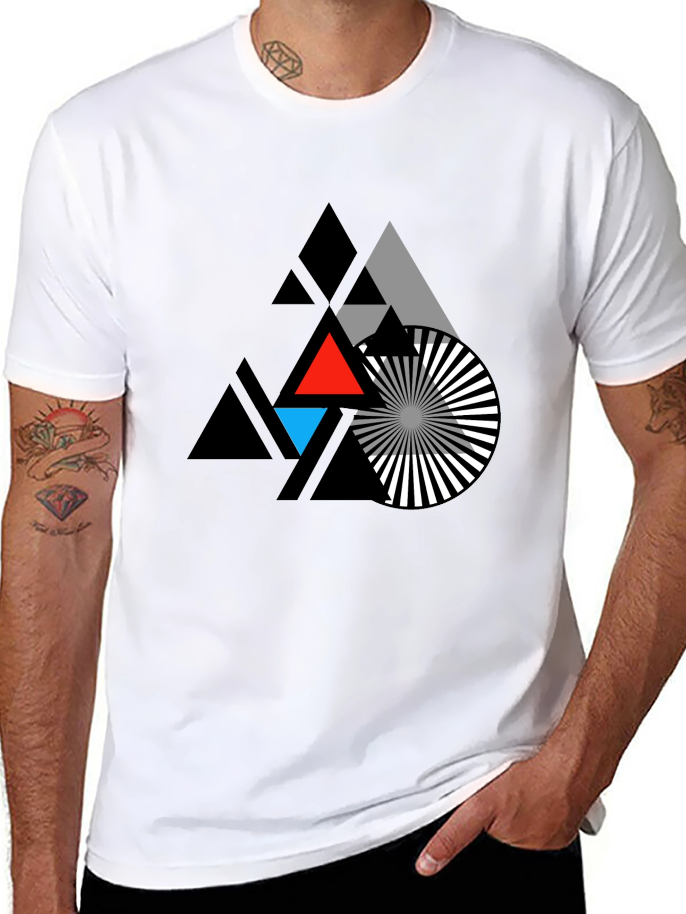 Geometric Triangle Graphic T-Shirt