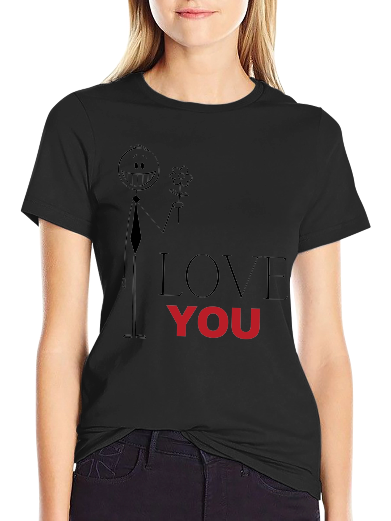 Love You Graphic Tee - Black