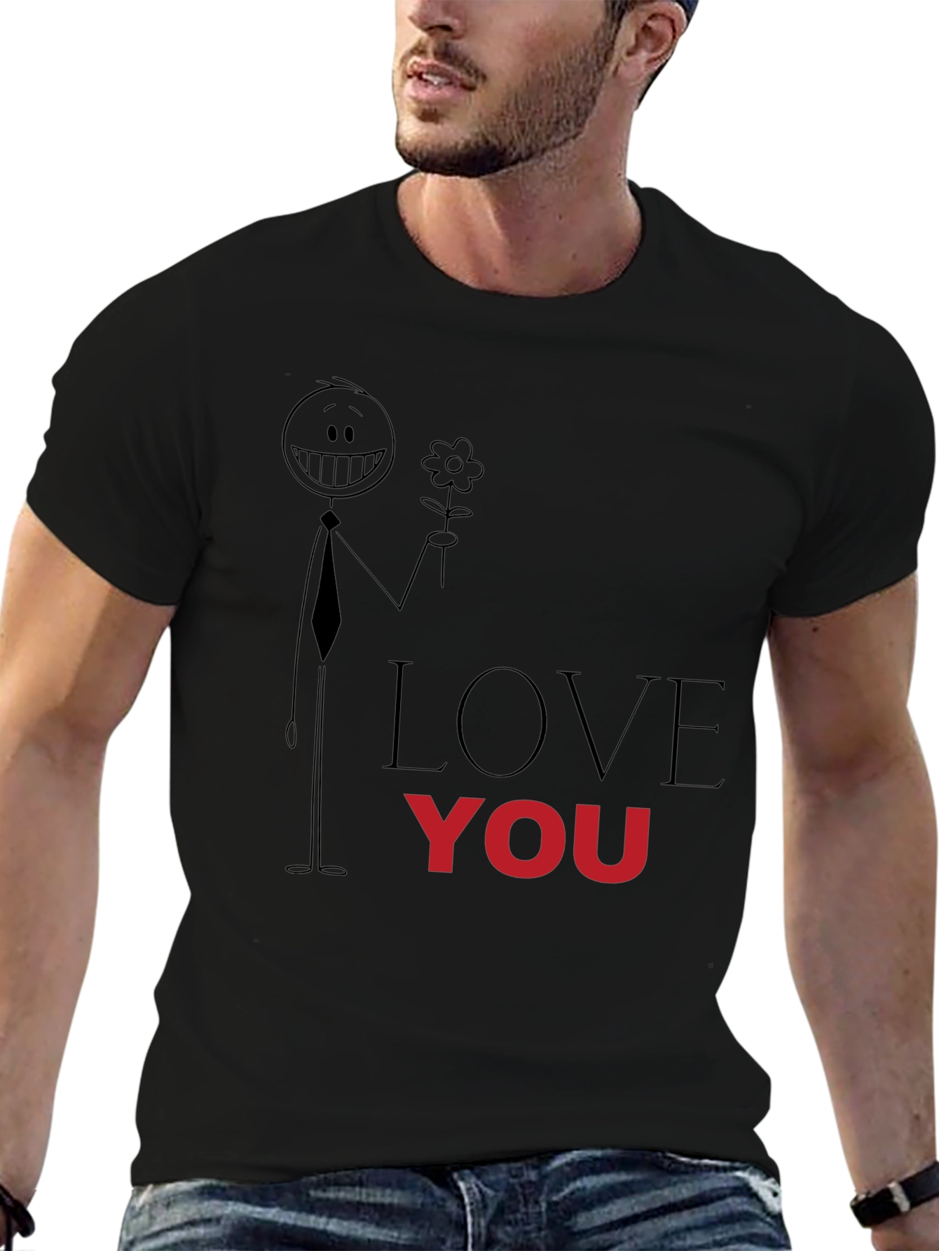 Love You Graphic Tee - Black