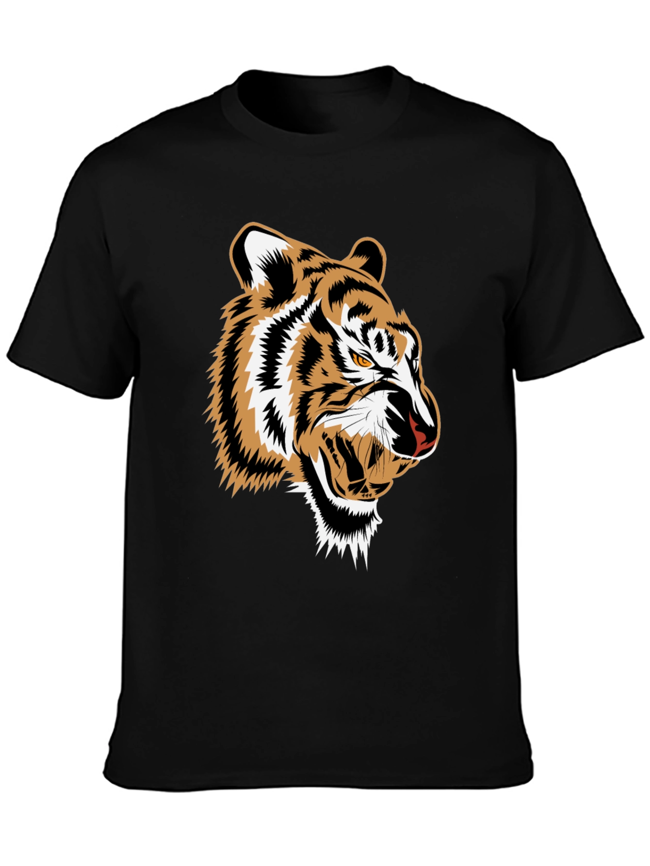Bold Tiger Graphic Tee - Mens Black T-Shirt