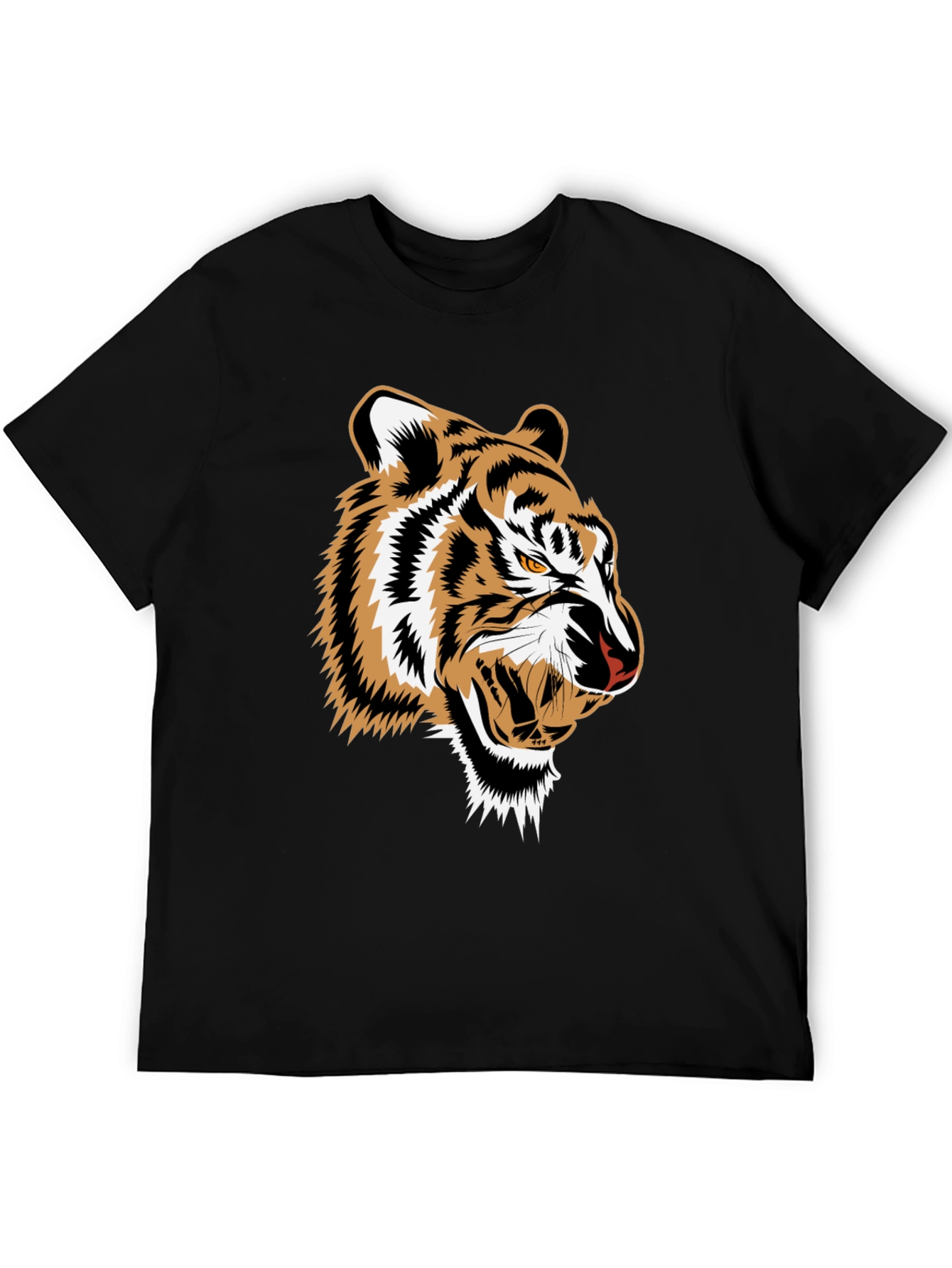 Bold Tiger Graphic Tee - Mens Black T-Shirt
