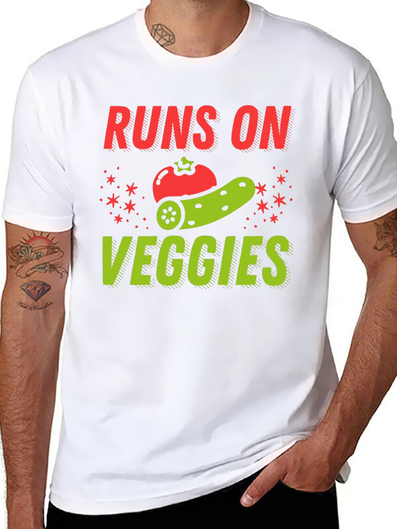 Runs on Veggies Graphic Tee - Vegan Shirt