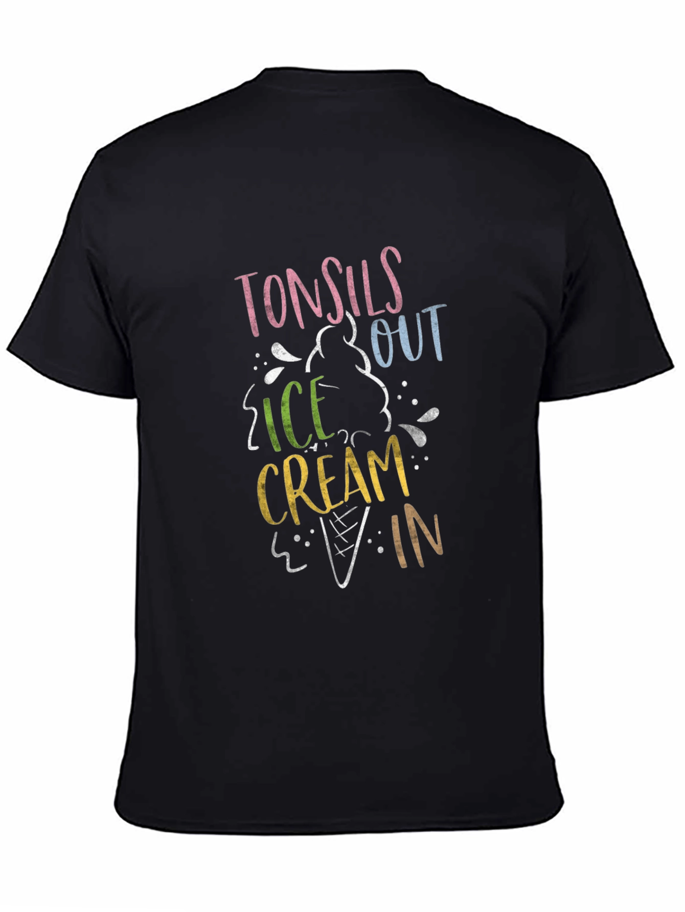 Tonsils Out Ice Cream In Black T-Shirt