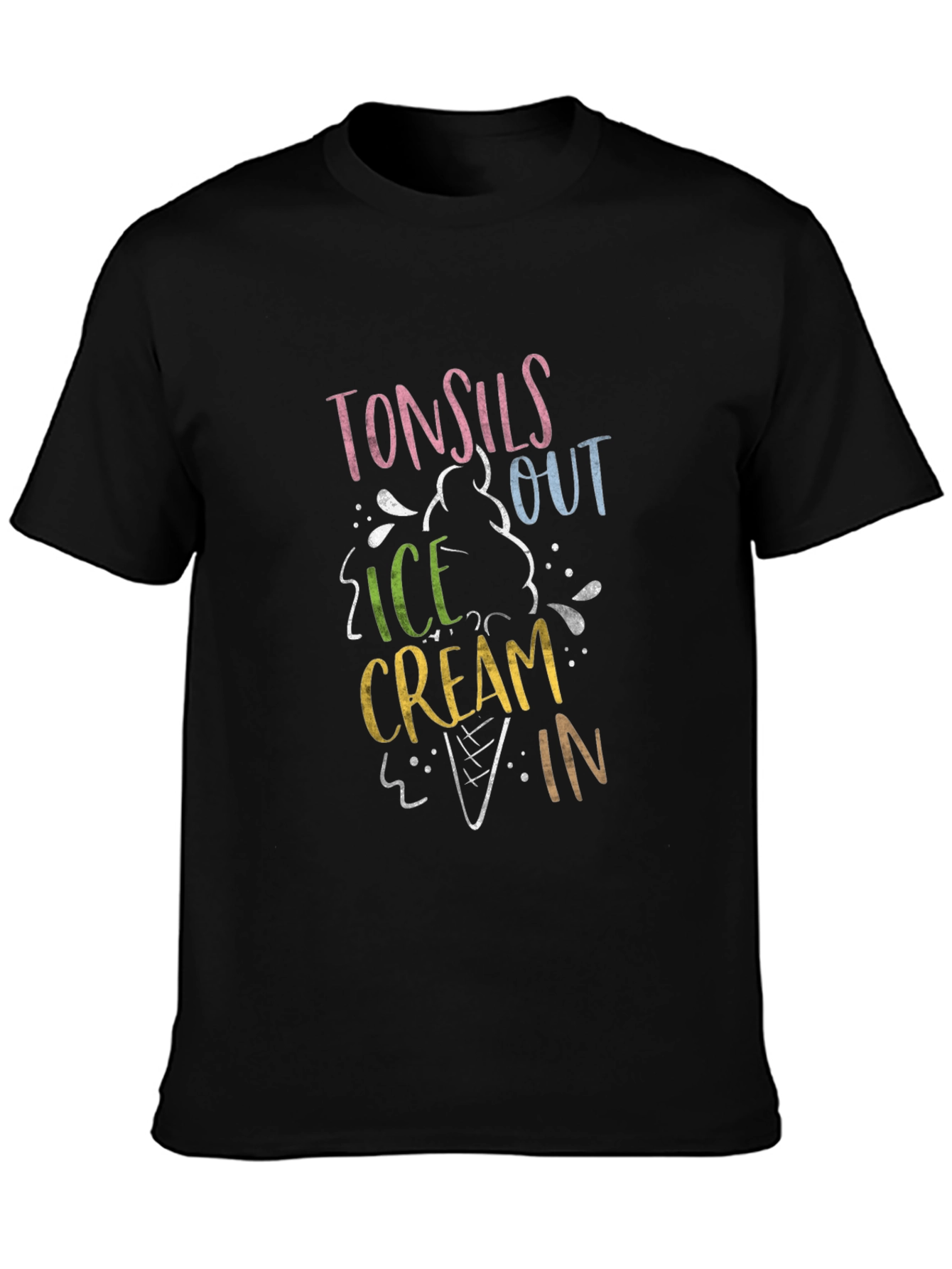 Tonsils Out Ice Cream In Black T-Shirt