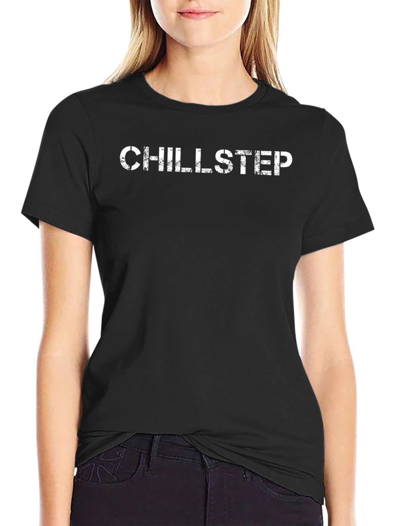 Chillstep Graphic T-Shirt - Black Crew Neck Tee