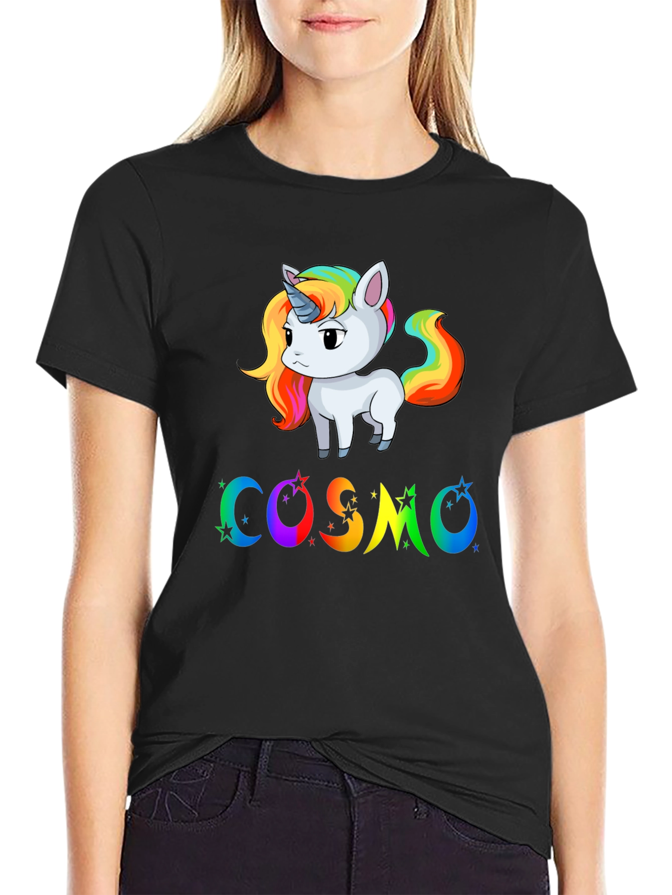 Cosmo Unicorn Black T-Shirt