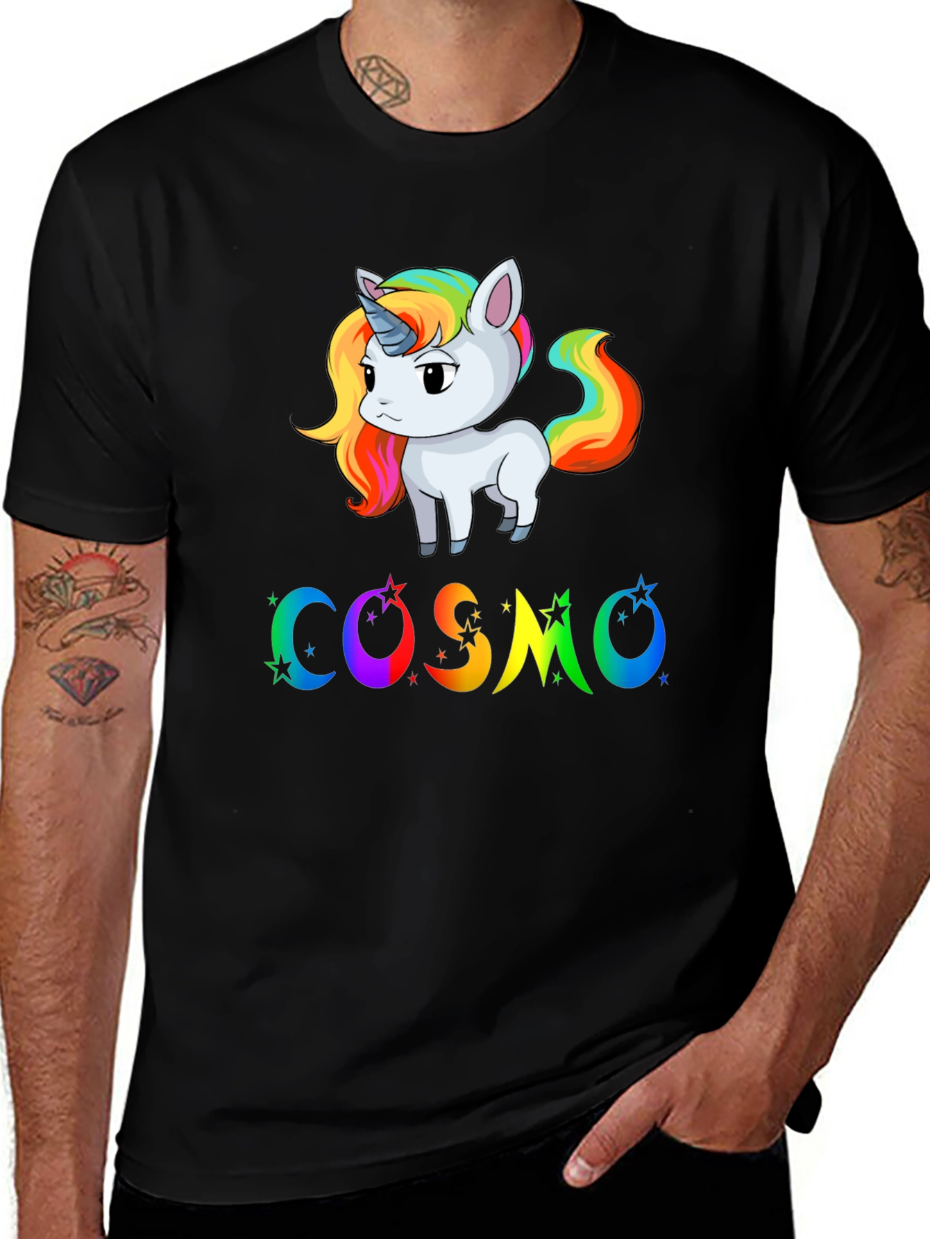 Cosmo Unicorn Black T-Shirt