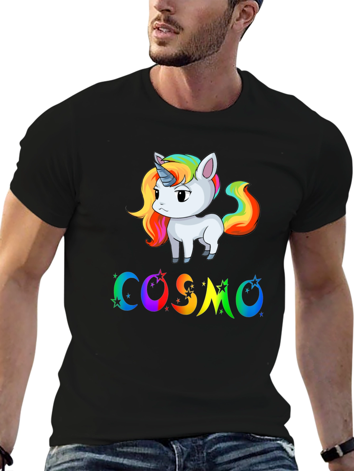 Cosmo Unicorn Black T-Shirt