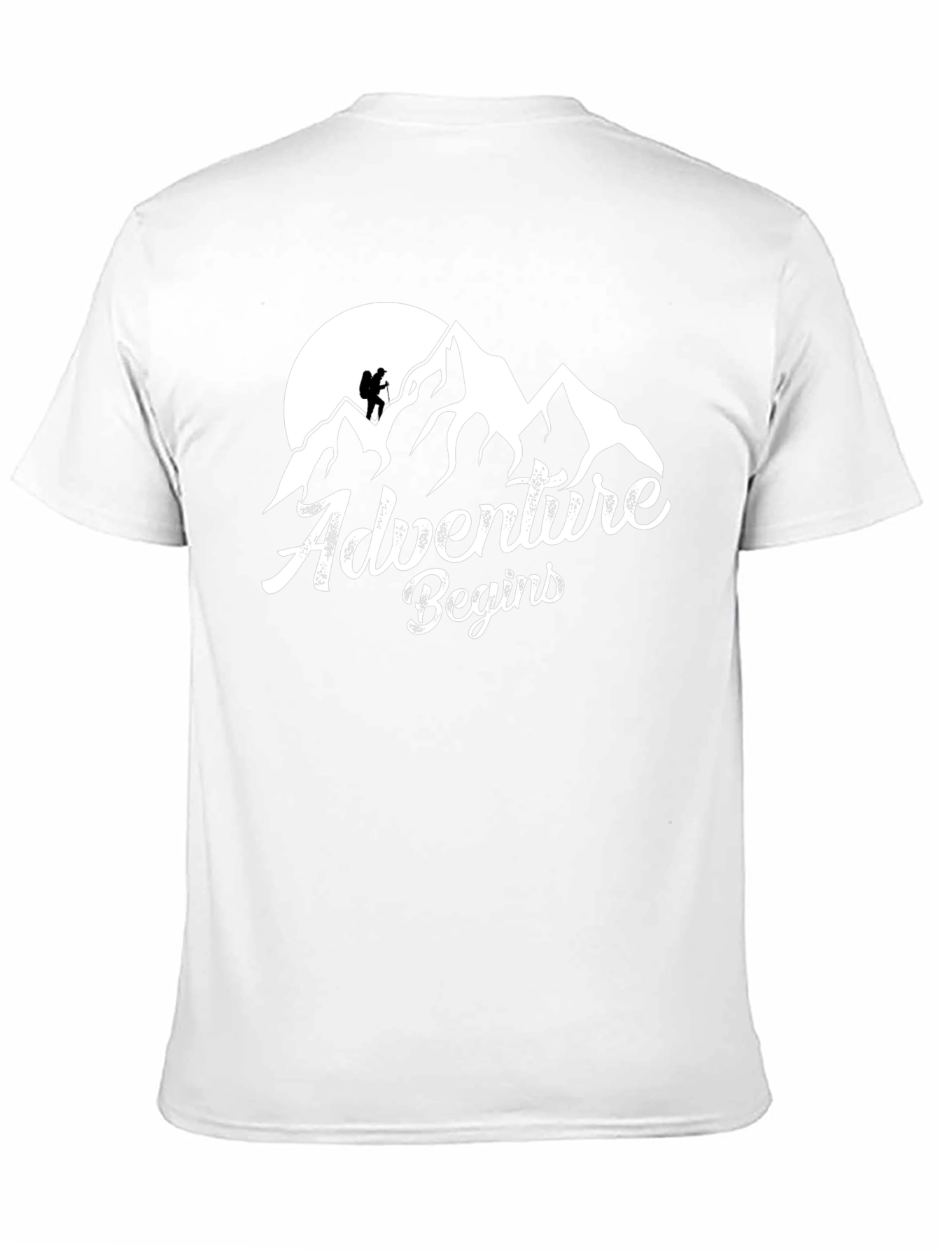 Adventure Begins Mountain Graphic Tee - Black