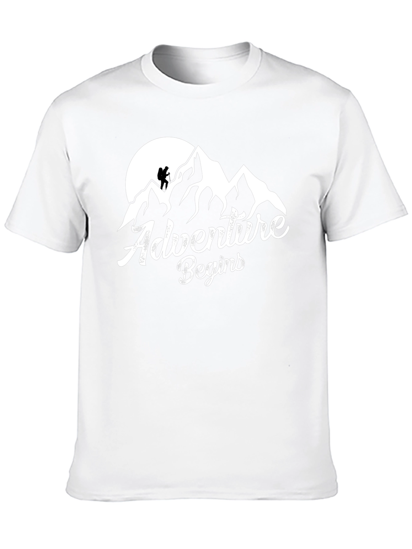 Adventure Begins Mountain Graphic Tee - Black