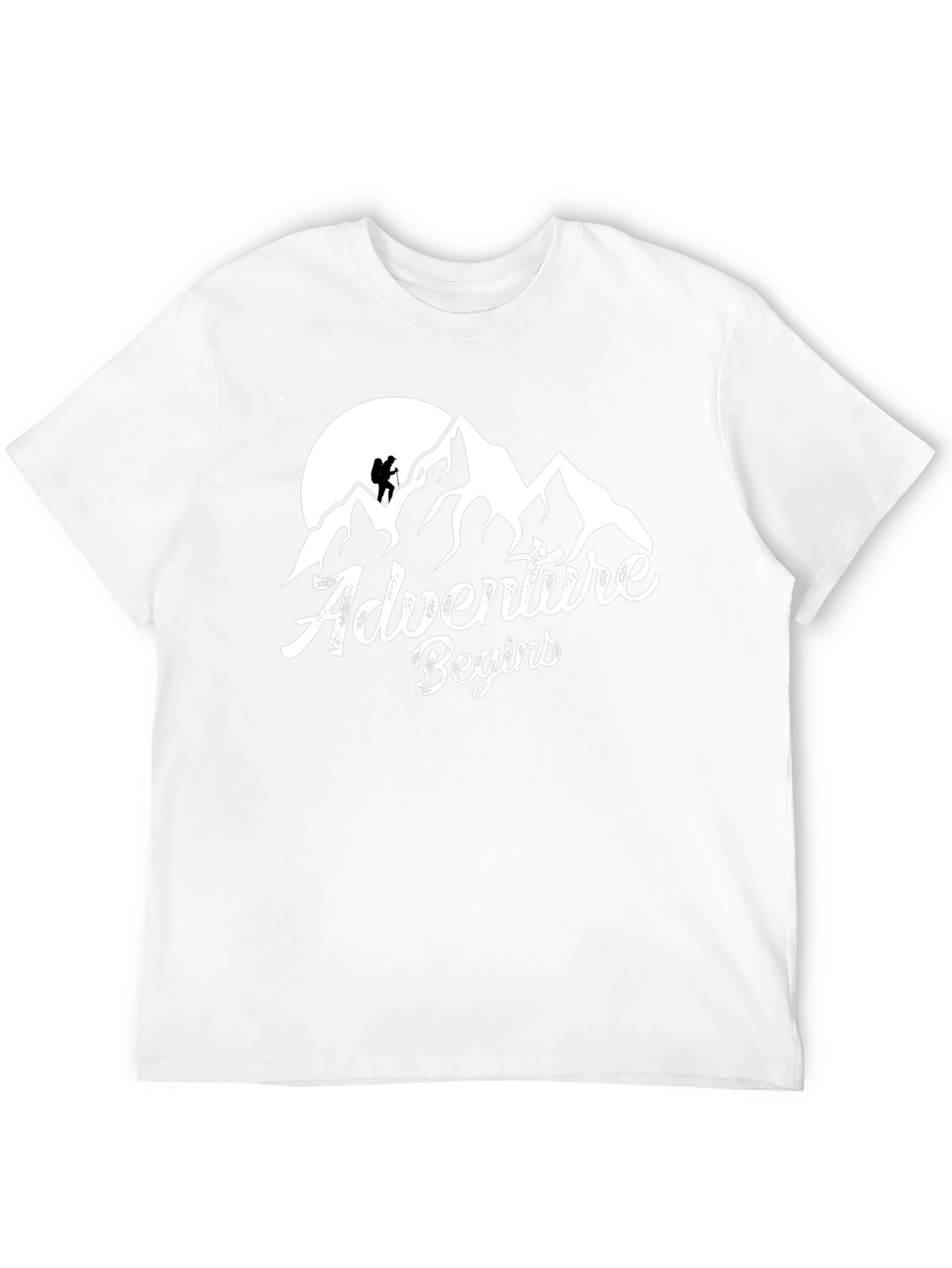 Adventure Begins Mountain Graphic Tee - Black